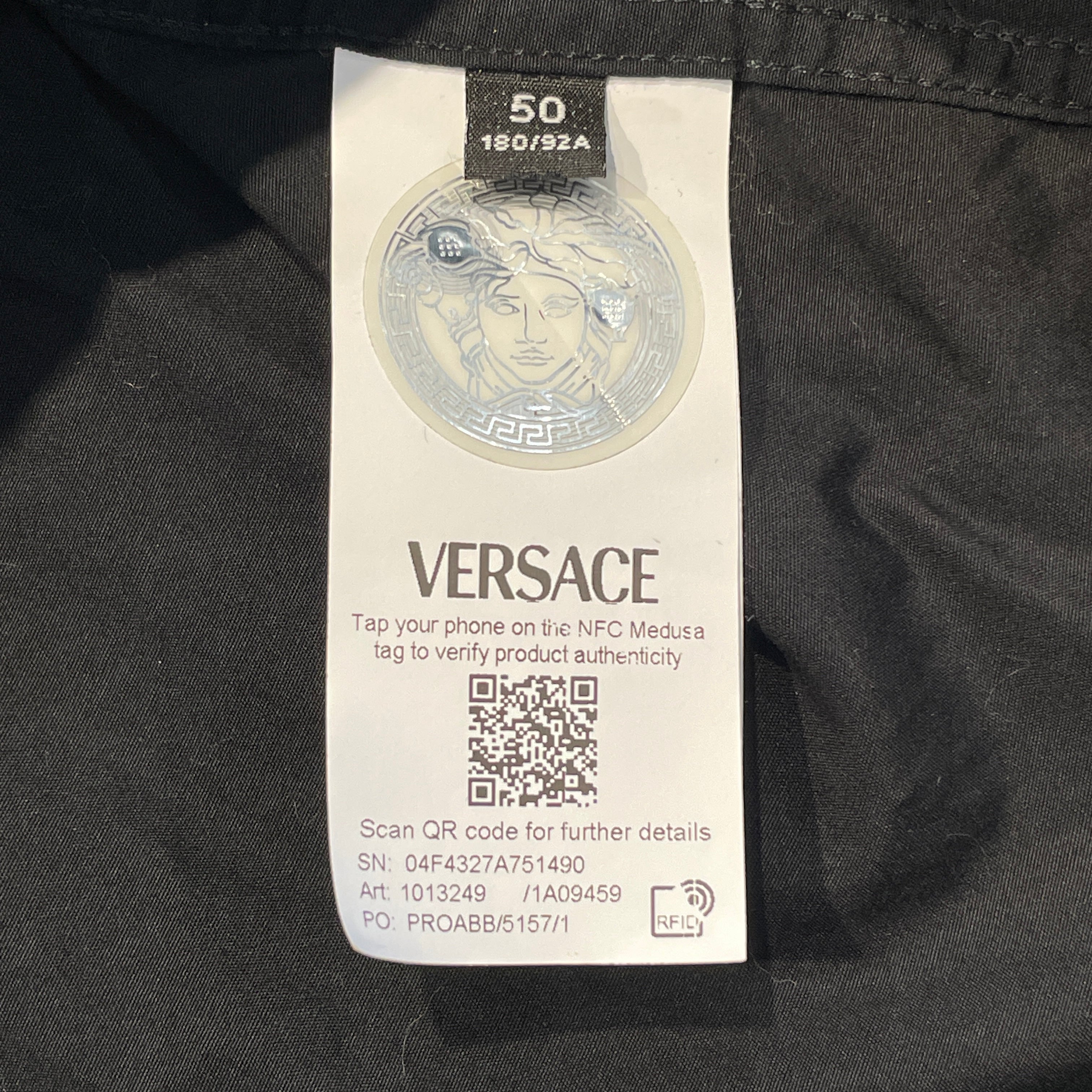 VERSACE/LS Shirt/L/Cotton/BLK/Versace Button UP SHirt view 5