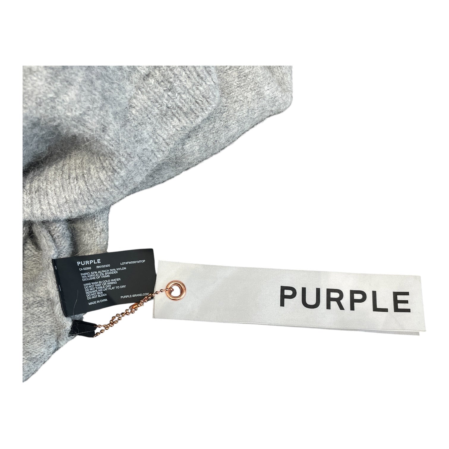 PURPLE BRAND/Sweater/XXL/Alpaca/GRY/knit sweater, light greenlogo view 4