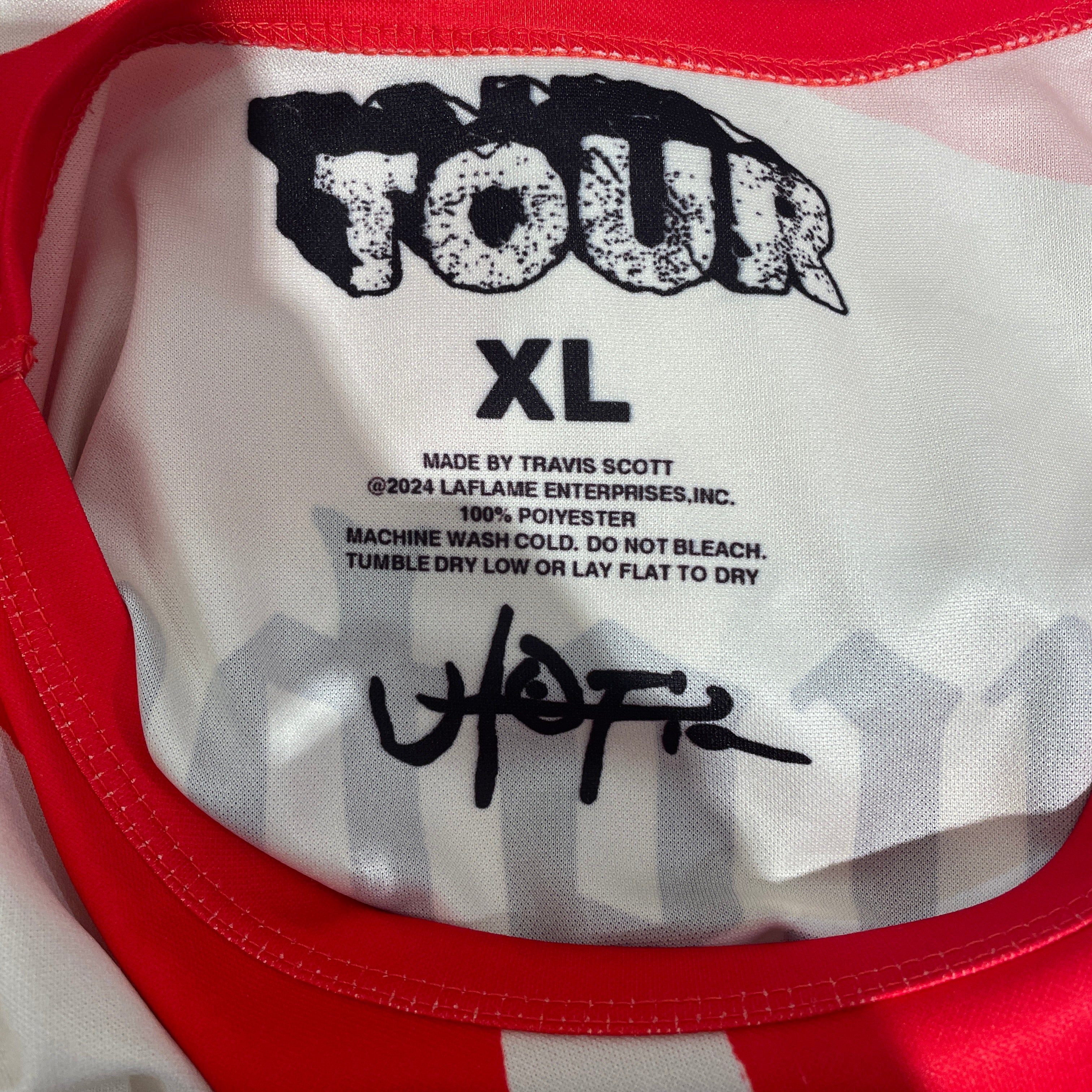 TRAVIS SCOTT/T-Shirt/XL/Polyester/RED/Stripe/UTOPIA MEXICO JERSEY view 3