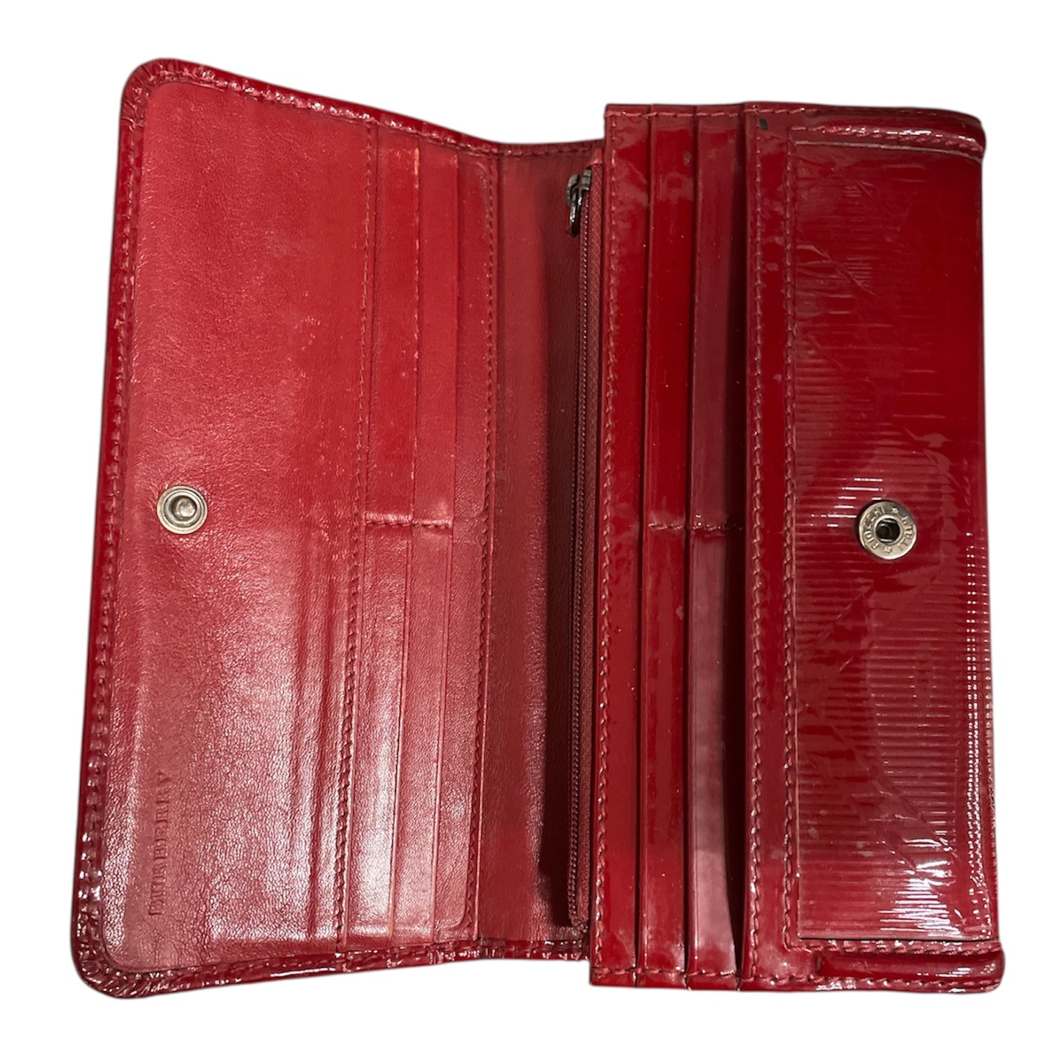 BURBERRY/Long Wallet/M/Leather/RED/SILVER DECAL view 6