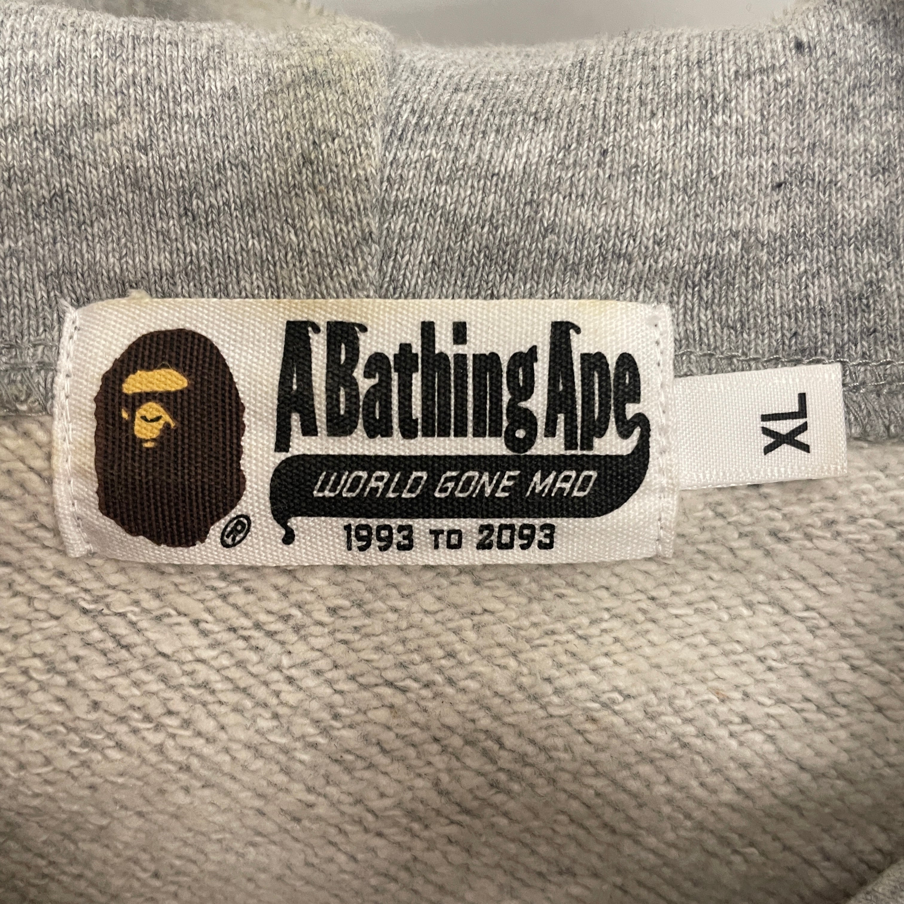 A BATHING APE/Zip Up Hoodie/XL/Cotton/GRY/SHARK/HALF CAMO view 3