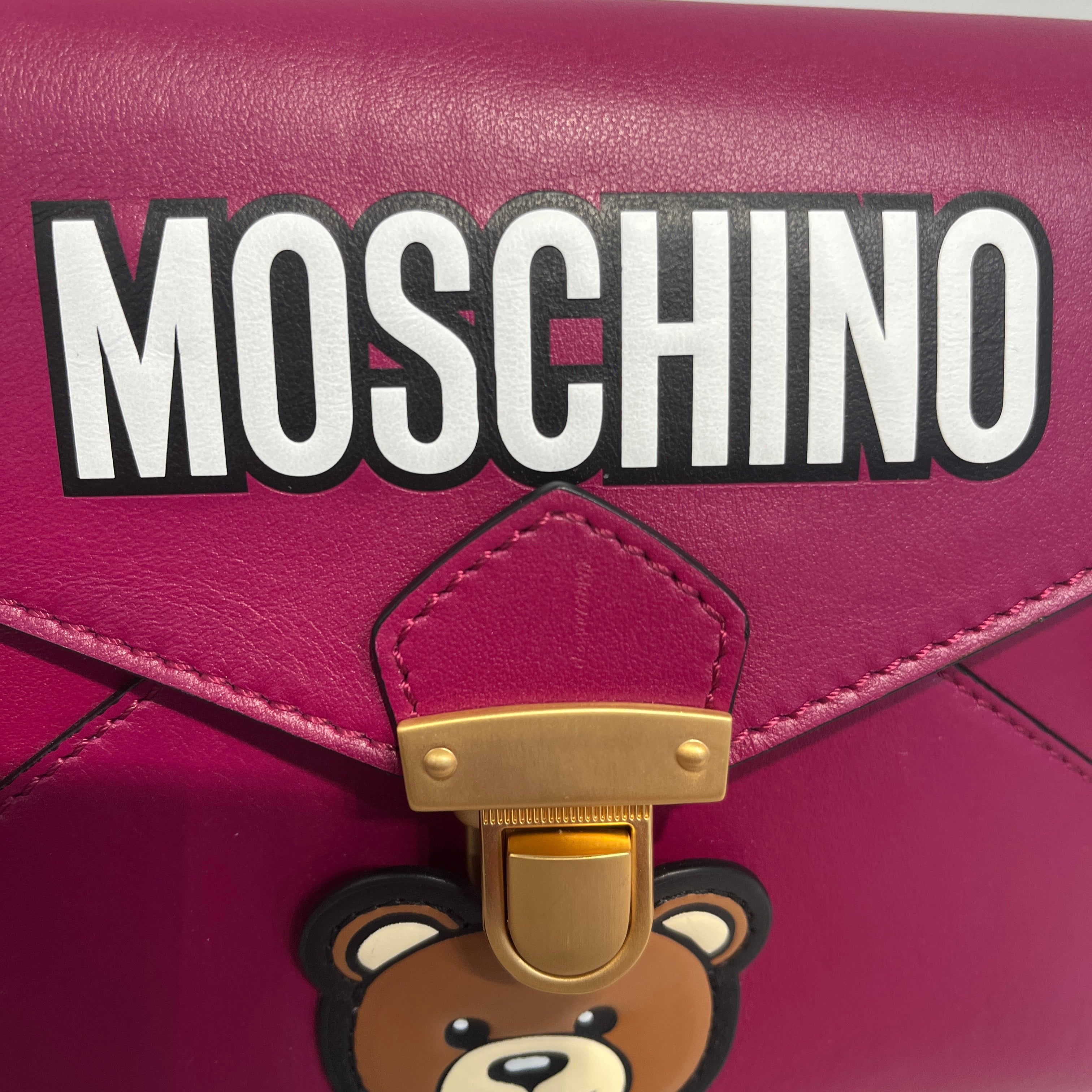 MOSCHINO/Clutch Bag/Leather/PPL/teddy bear clasp view 5