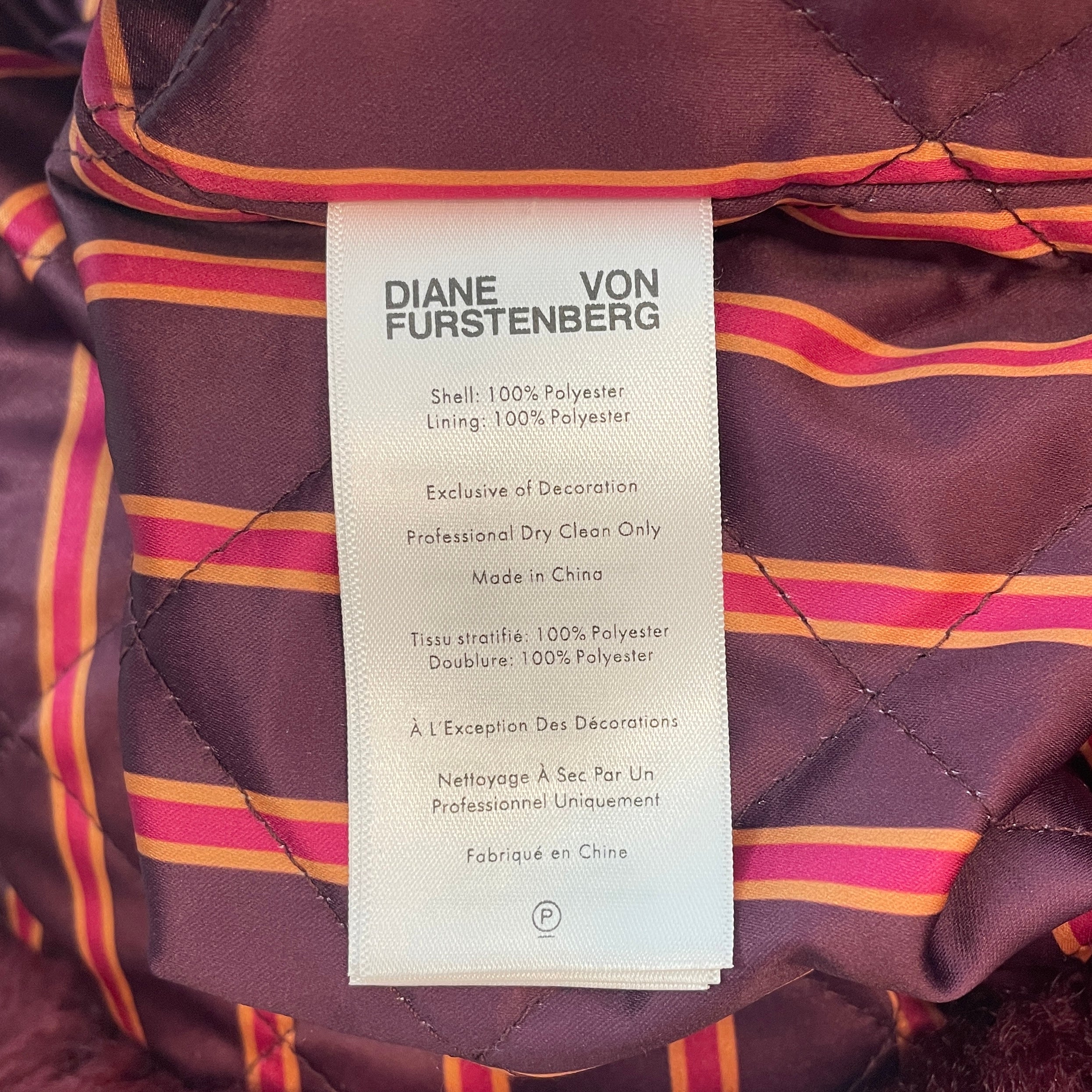 DIANE von FURSTENBERG/Jacket/S/Fake Fur/BRD/curly fur double buckle collar view 4