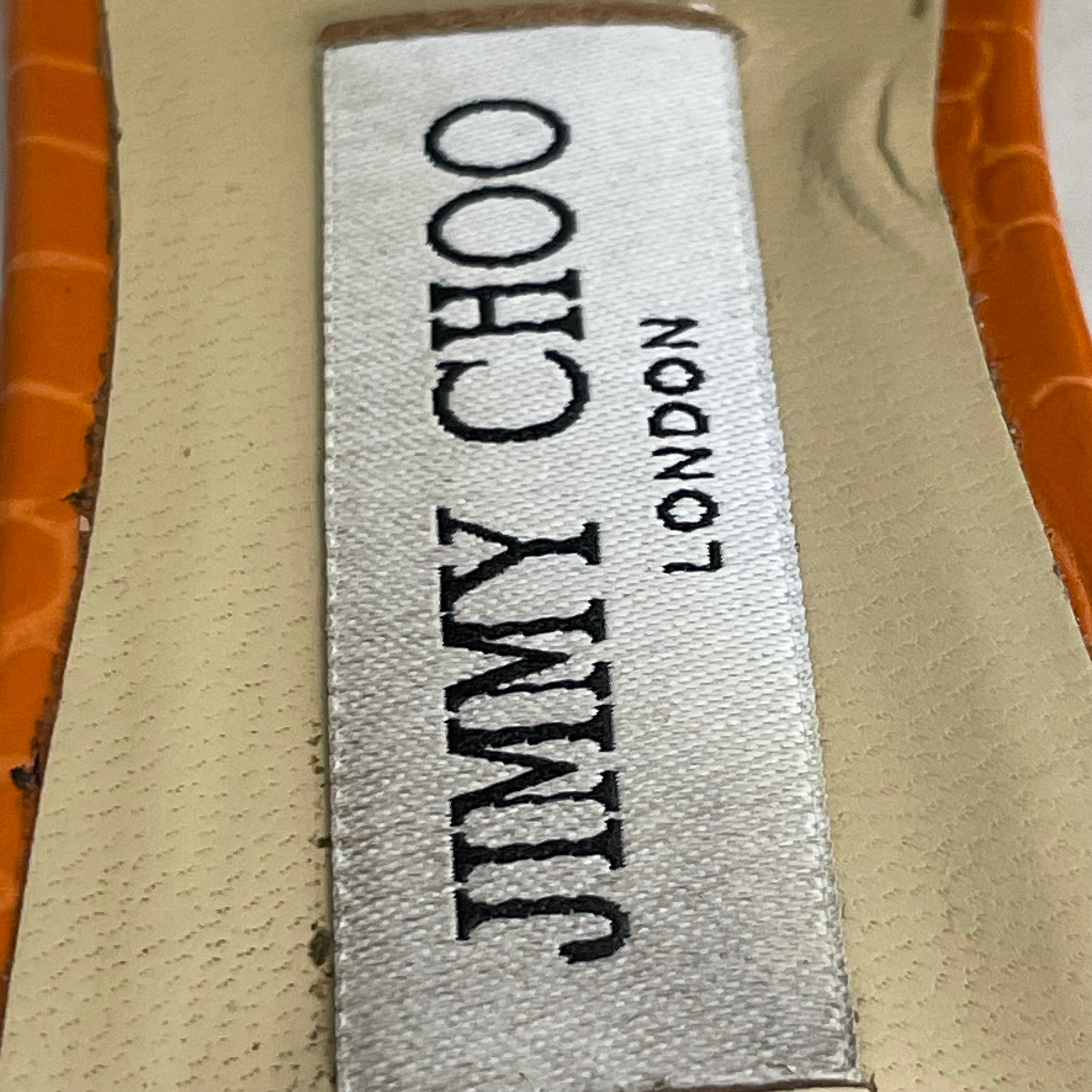 JIMMY CHOO/Heels/EU 37/ORN/croc skin/cre insole/gld hard view 3
