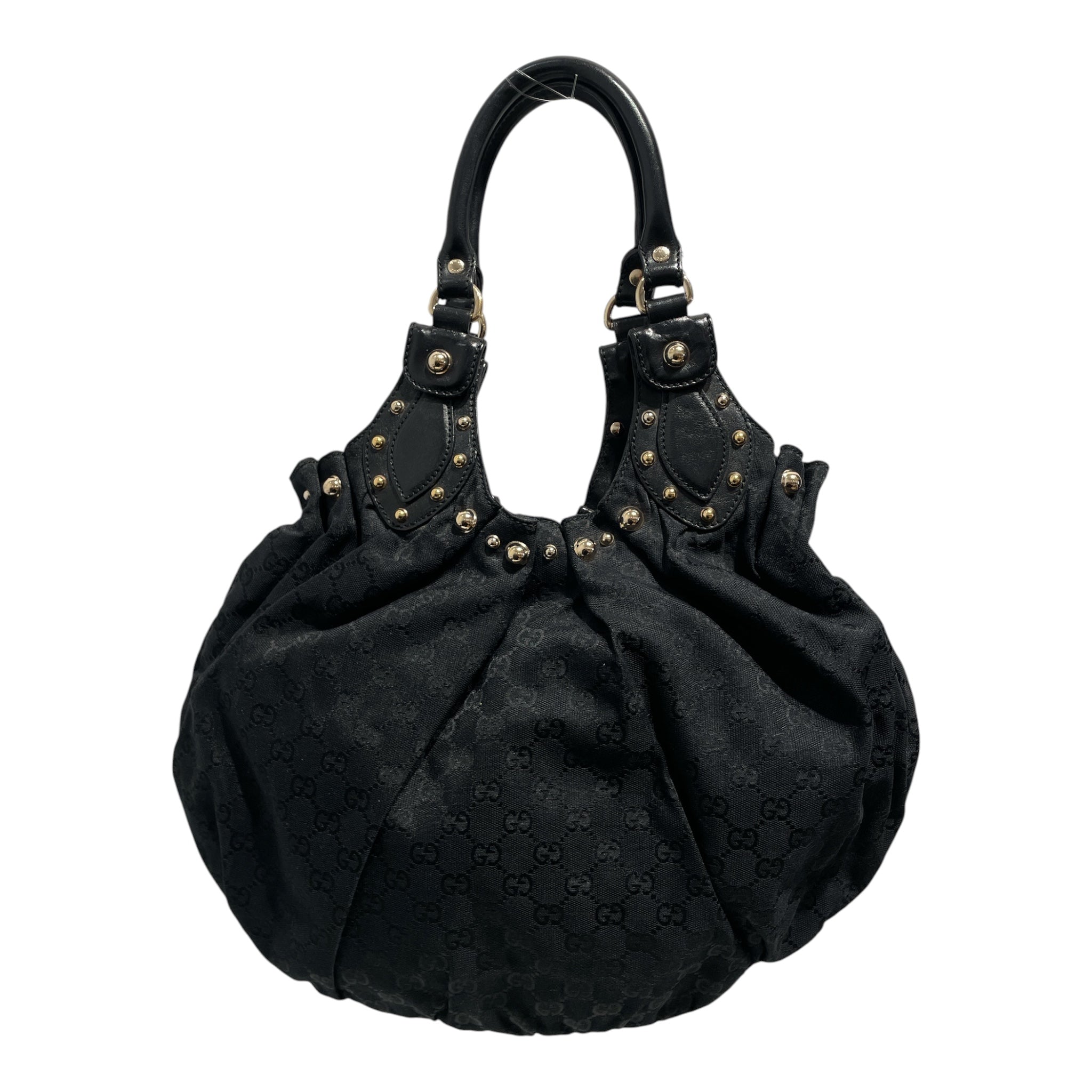GUCCI/Hand Bag/Monogram/Cotton/BLK/Studded Hobo Bag view 2