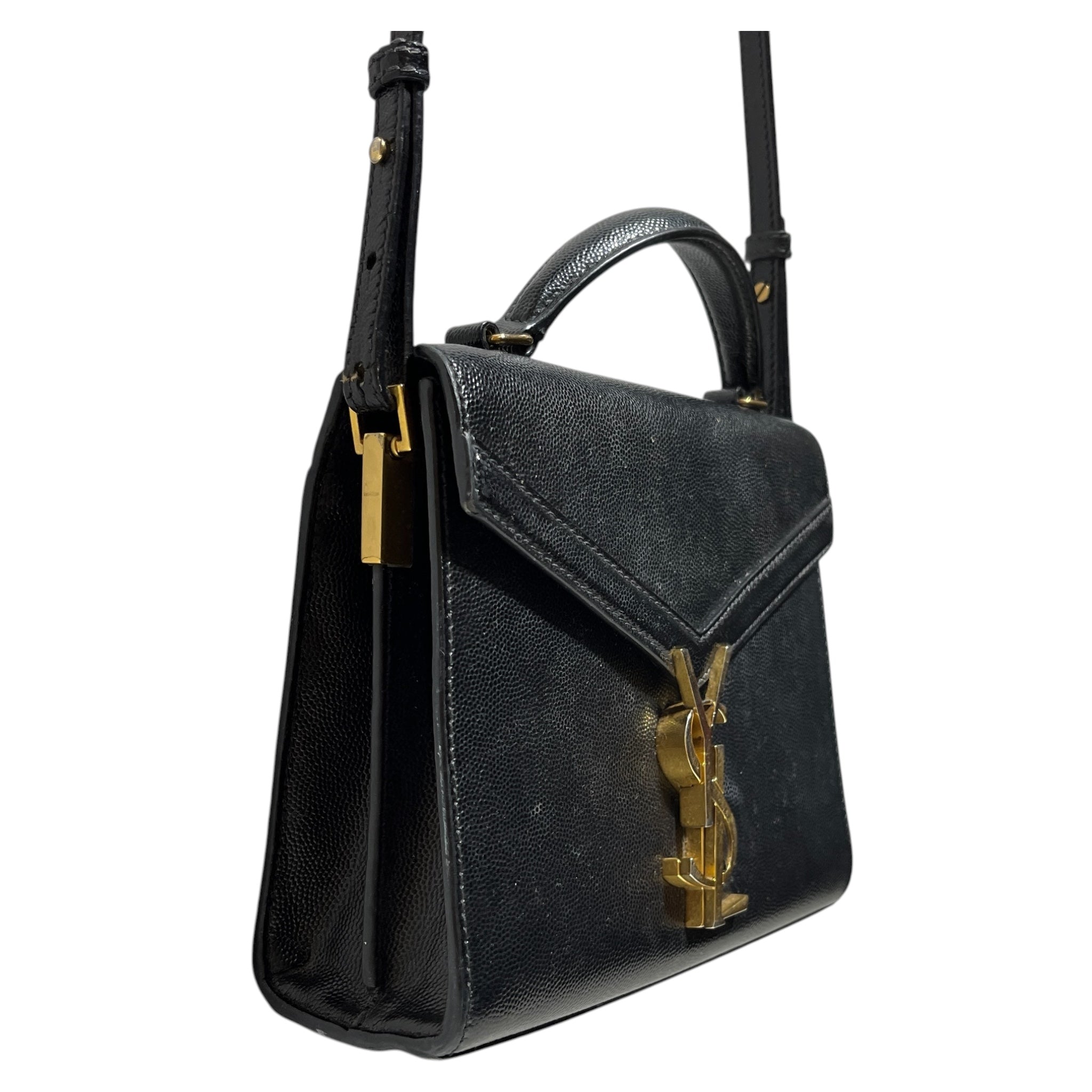 YVES SAINT LAURENT/Cross Body Bag/Leather/BLK/Cassandra Top Handle Mini view 3