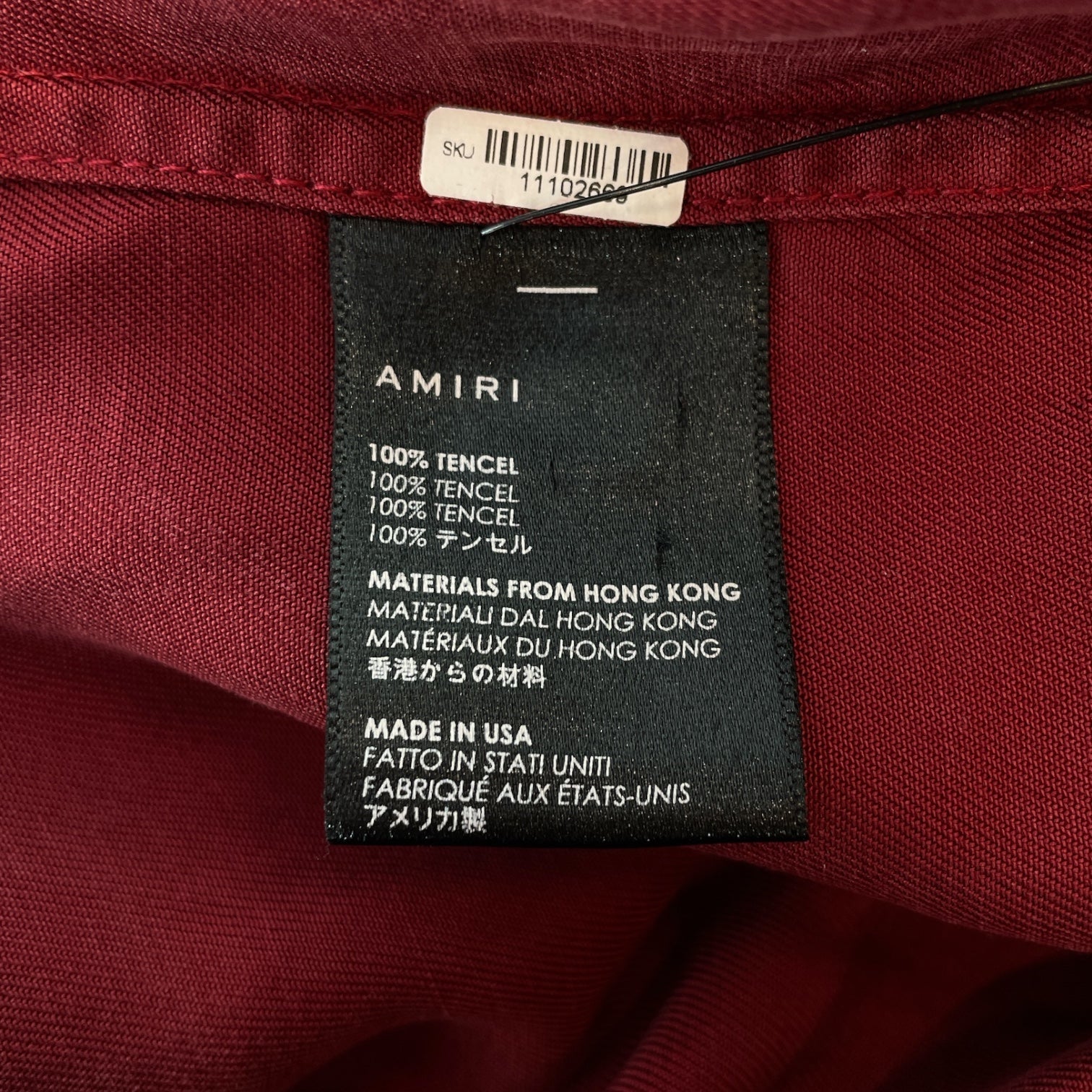 AMIRI/Shirt/S/Cotton/RED/All Over Print/black pearl buttons view 4