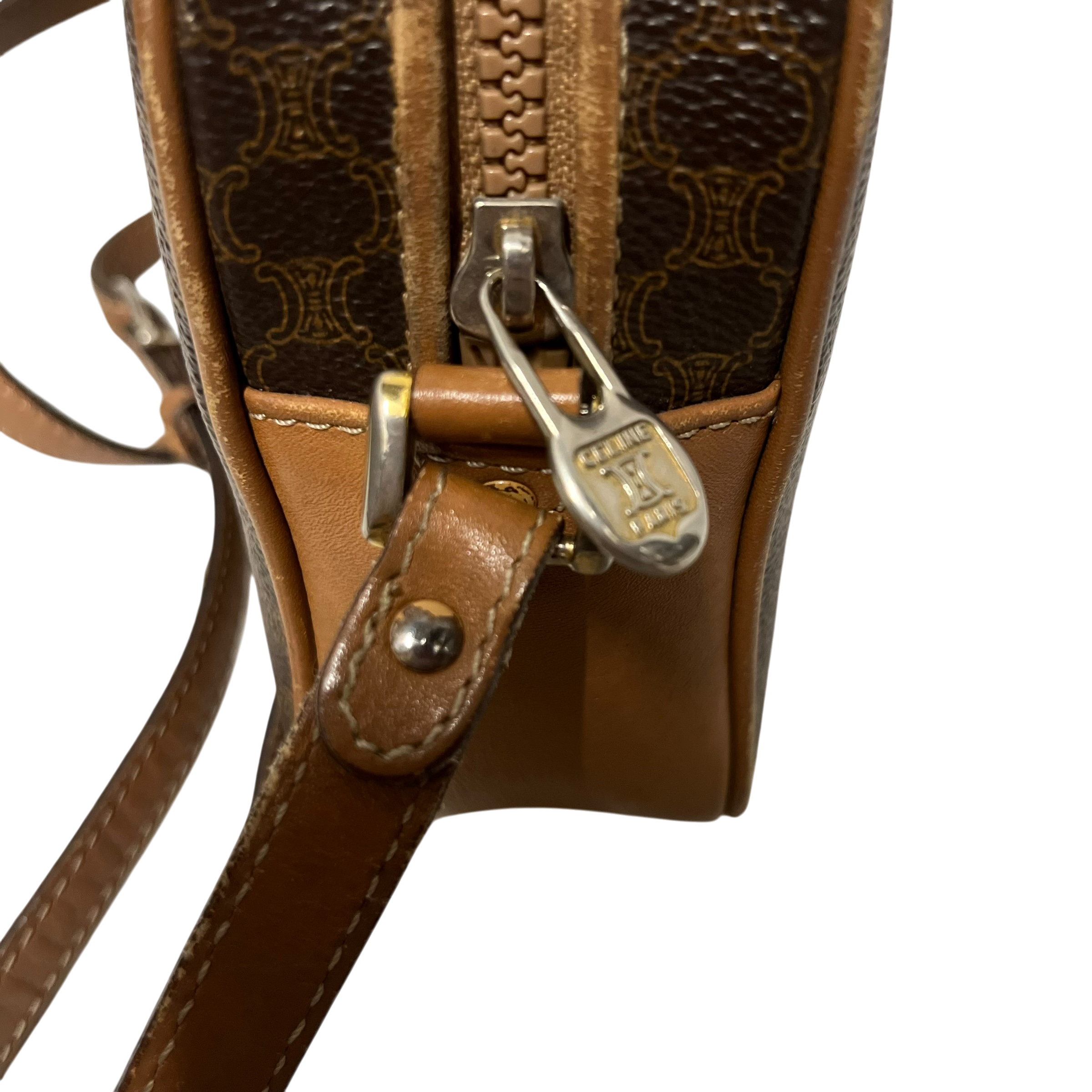 CELINE/Cross Body Bag/Monogram/Leather/BRW/MACADAM VINTAGE view 6