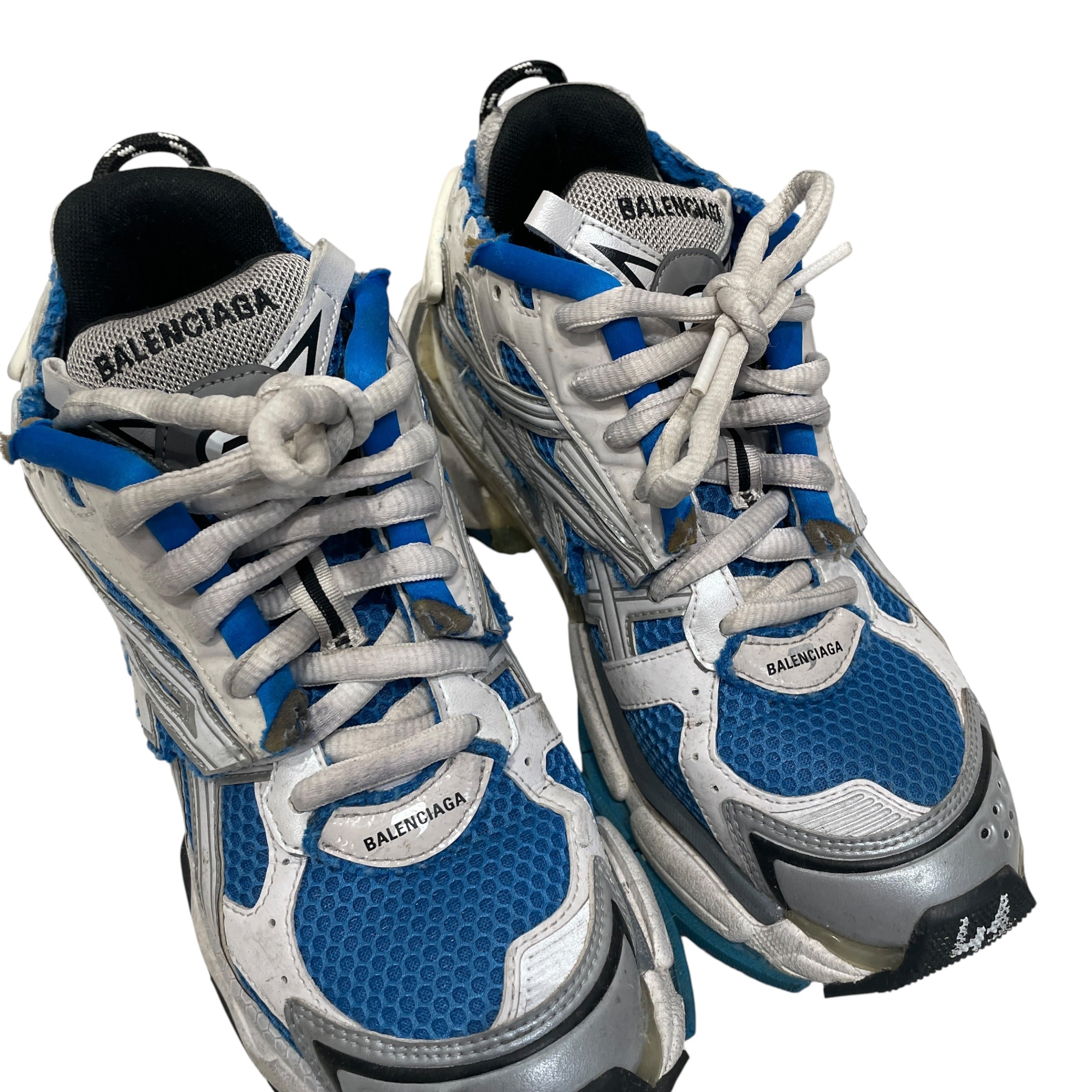 BALENCIAGA/Low-Sneakers/EU 41/Cotton/BLU/RUNNER NO677403 view 4