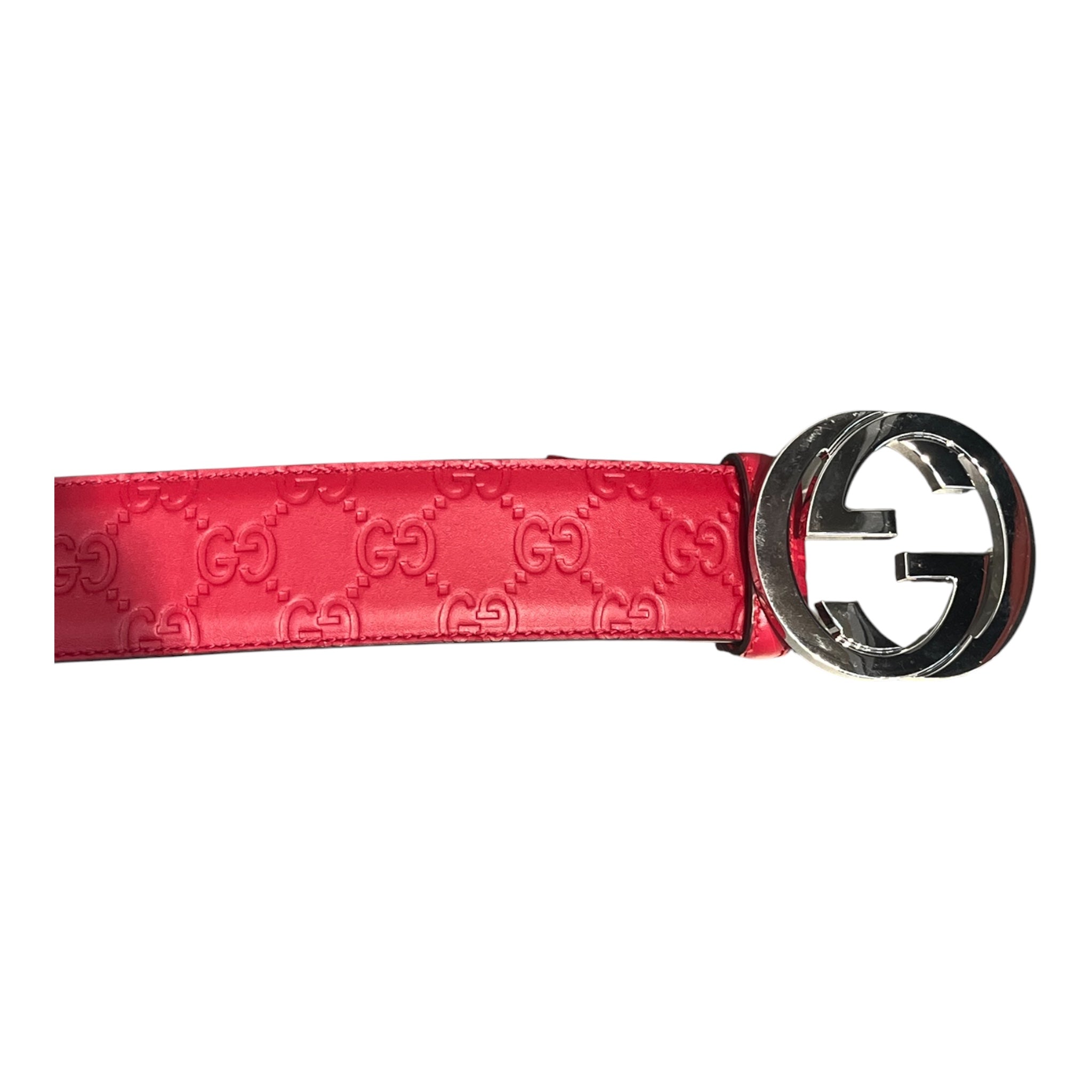 GUCCI/Belt/Leather/RED/M's/RED MONOGRAM BELT view 3
