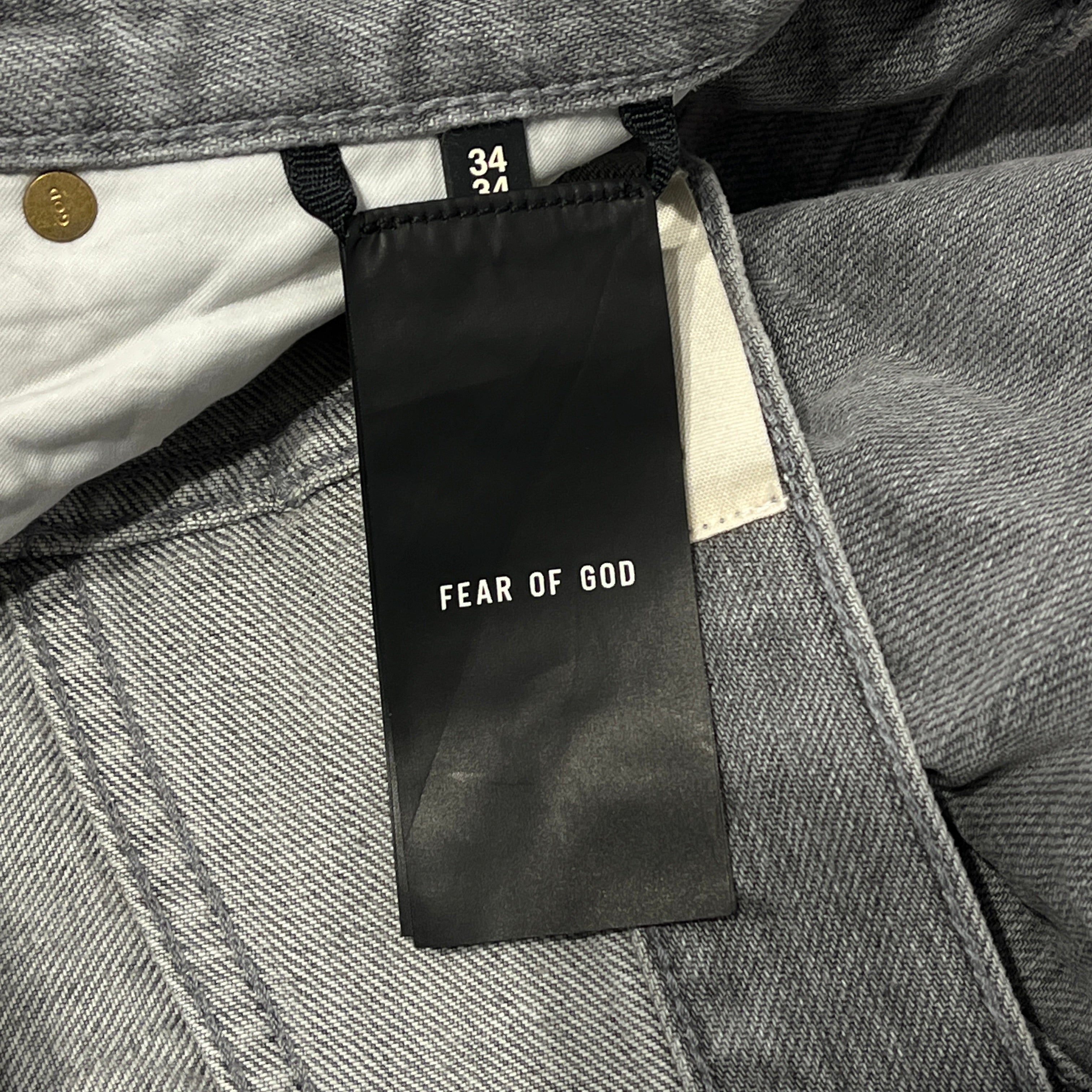 FEAR OF GOD/Straight Pants/34/Denim/GRY/DISTRESSED BELTED GREY DENIM view 7