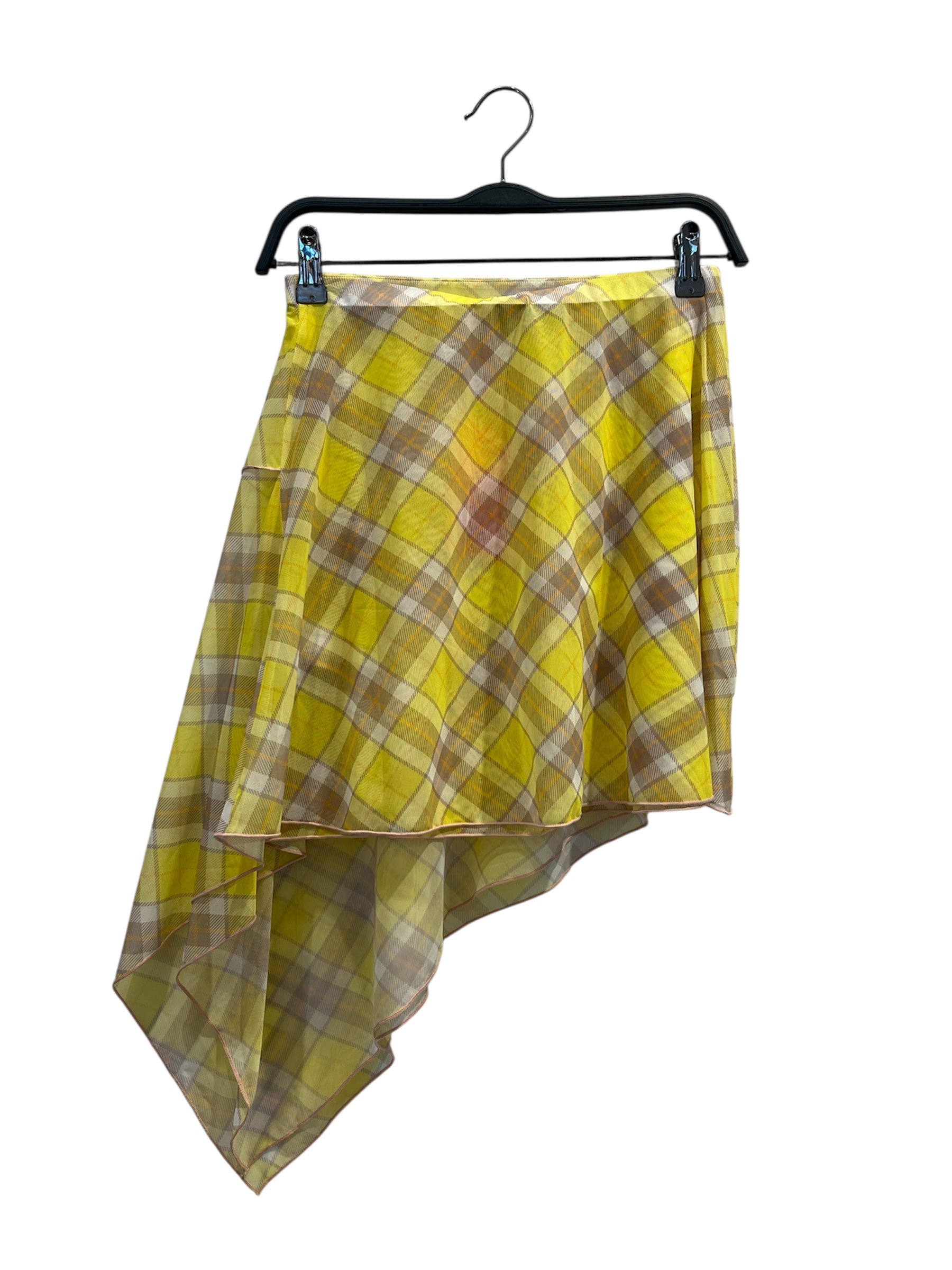 DIESEL/Skirt/XS/Acrylic/YEL/Mini Length/ASSYMETRICAL TARTAN view 2