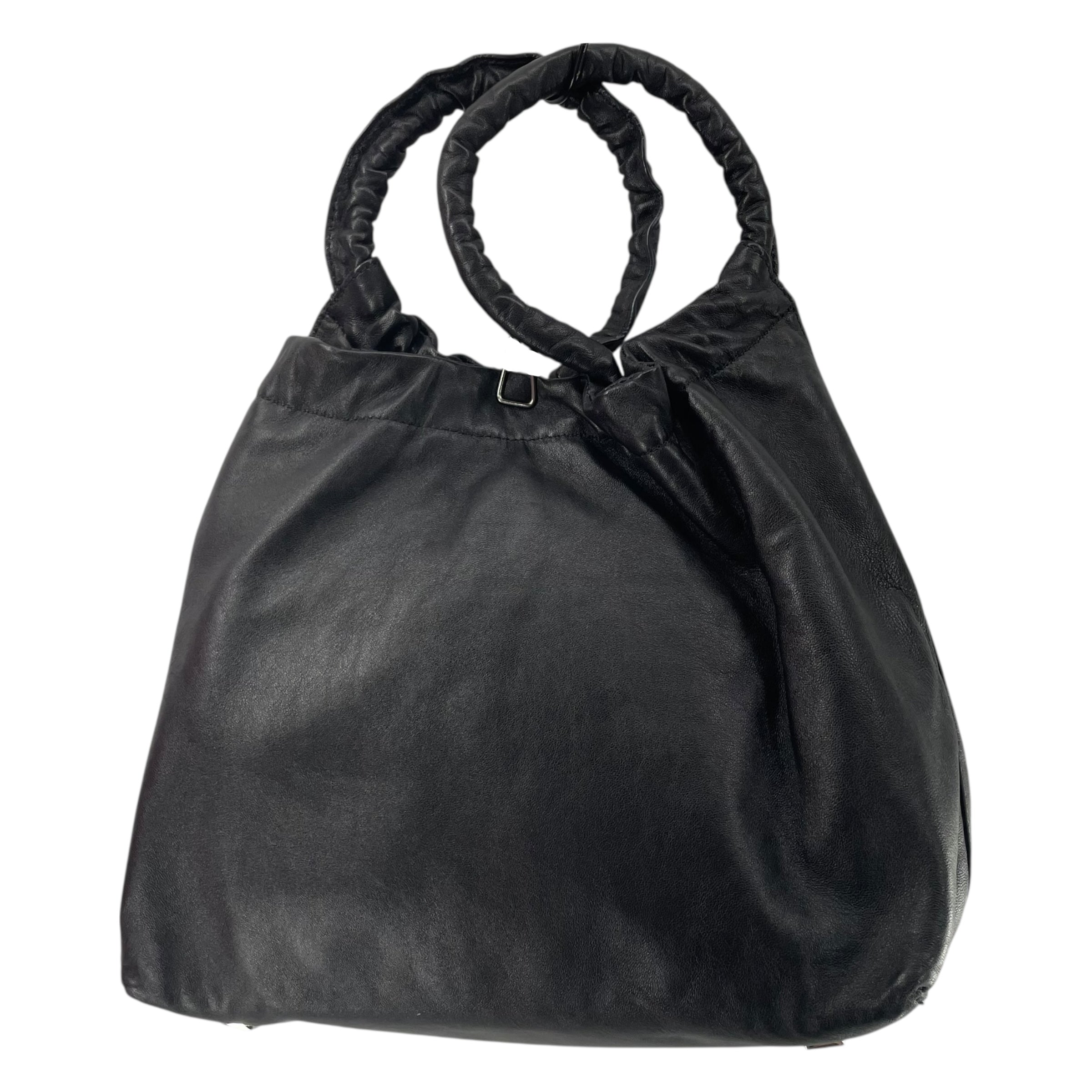 THE ROW/Hand Bag/Leather/BLK/SCRUNCHED HANDLES view 1