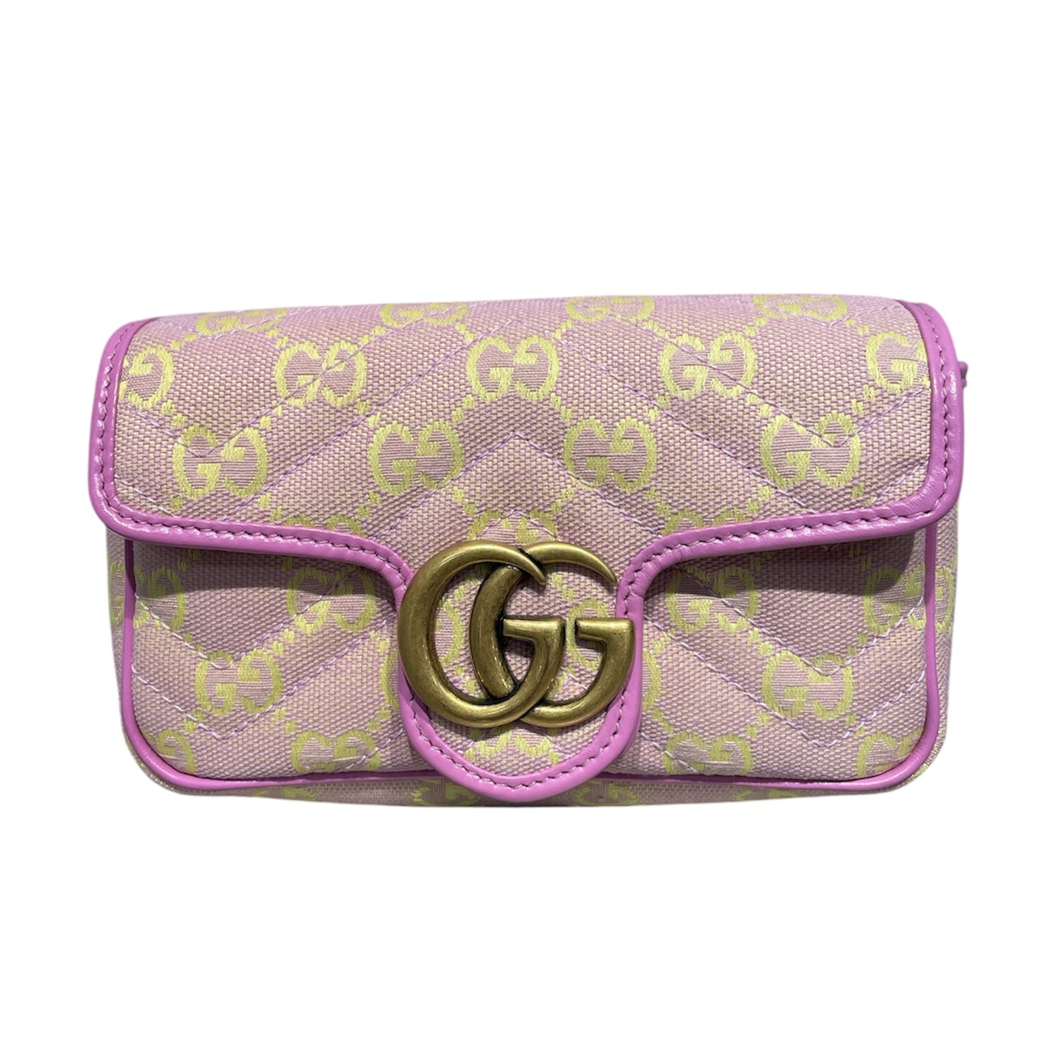 GUCCI/Cross Body Bag/Monogram/Cotton/PNK/GG MARMOT SUPER MINI view 1