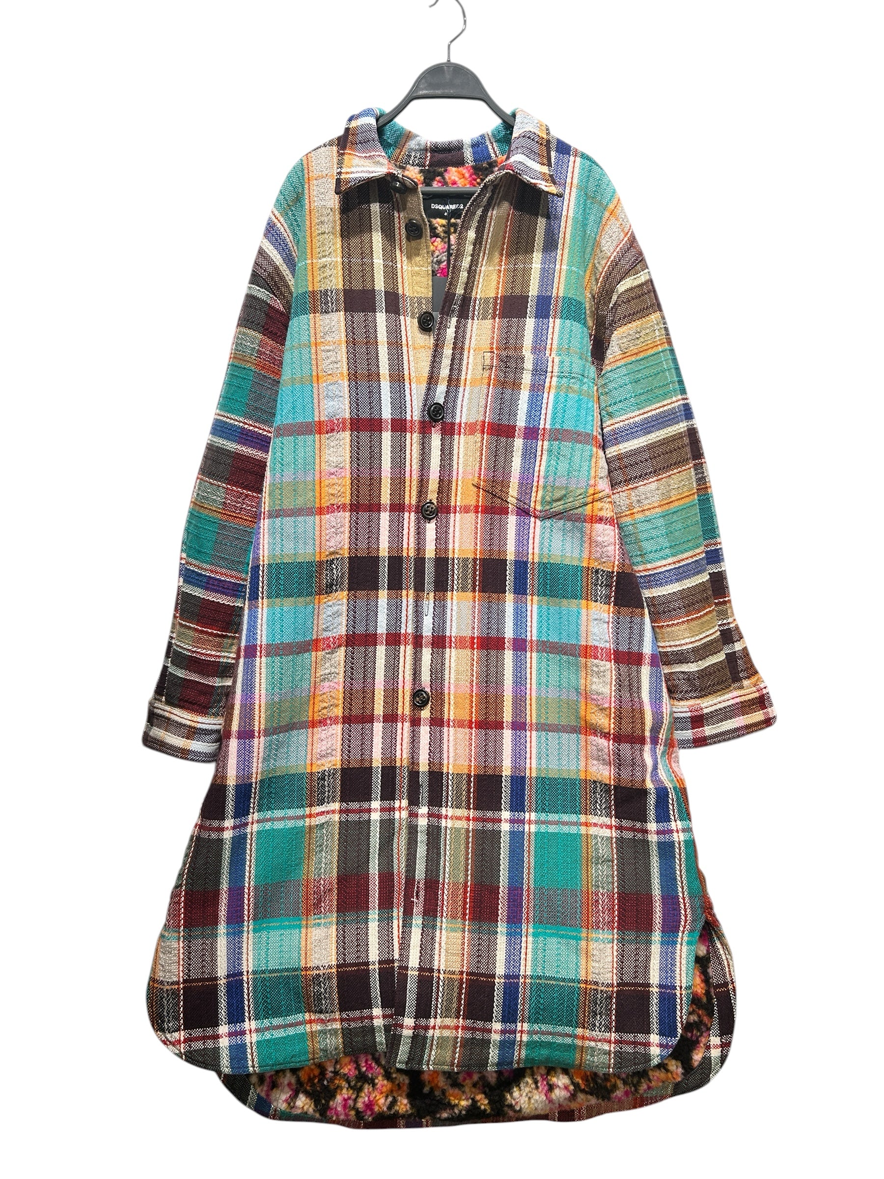 DSQUARED2/Trench Coat/40/Cotton/MLT/All Over Print/LINED MAXI SHIRT COA view 1