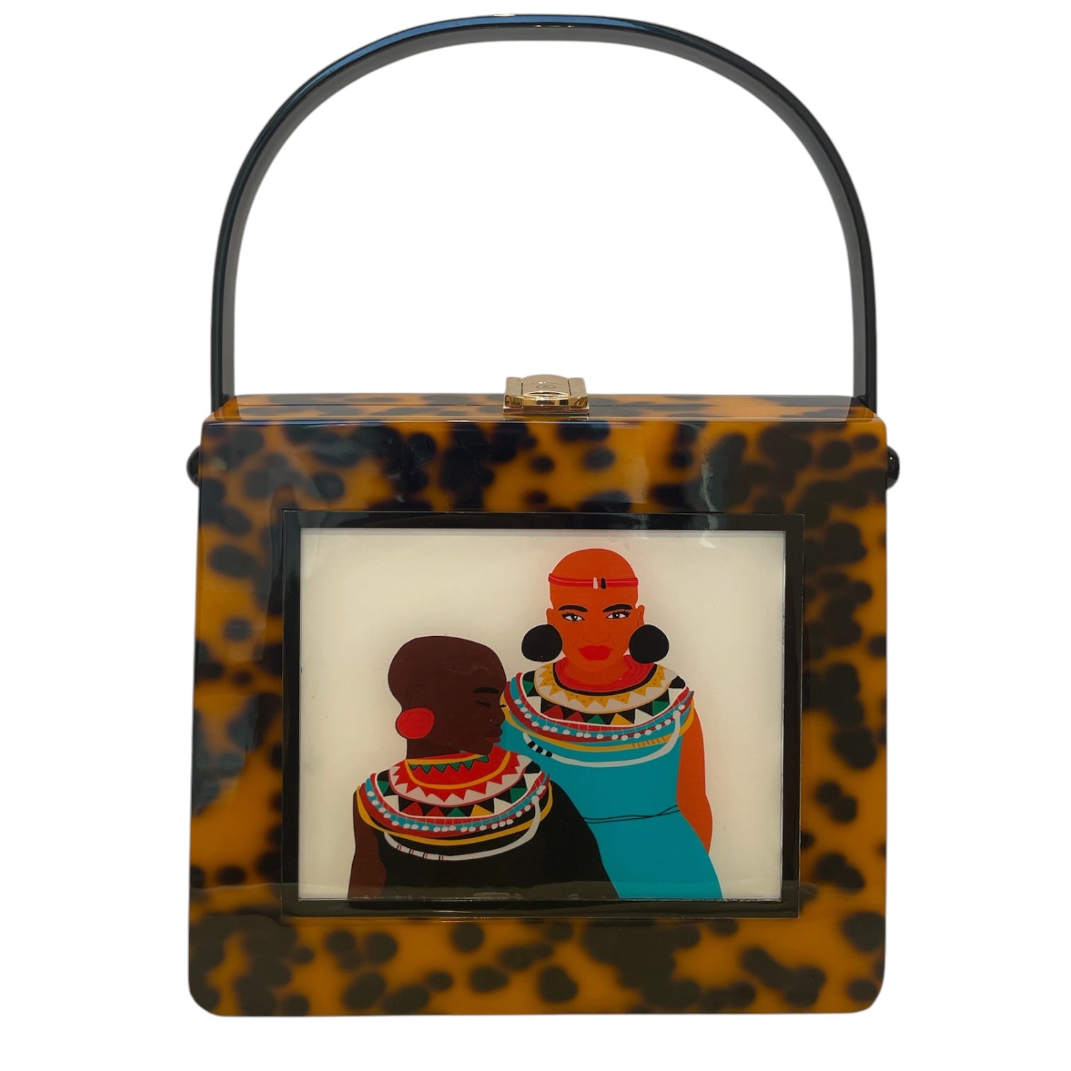 lar allan/Bag/Animal Pattern/ORN/plastic/gld hardware/blk strap view 1