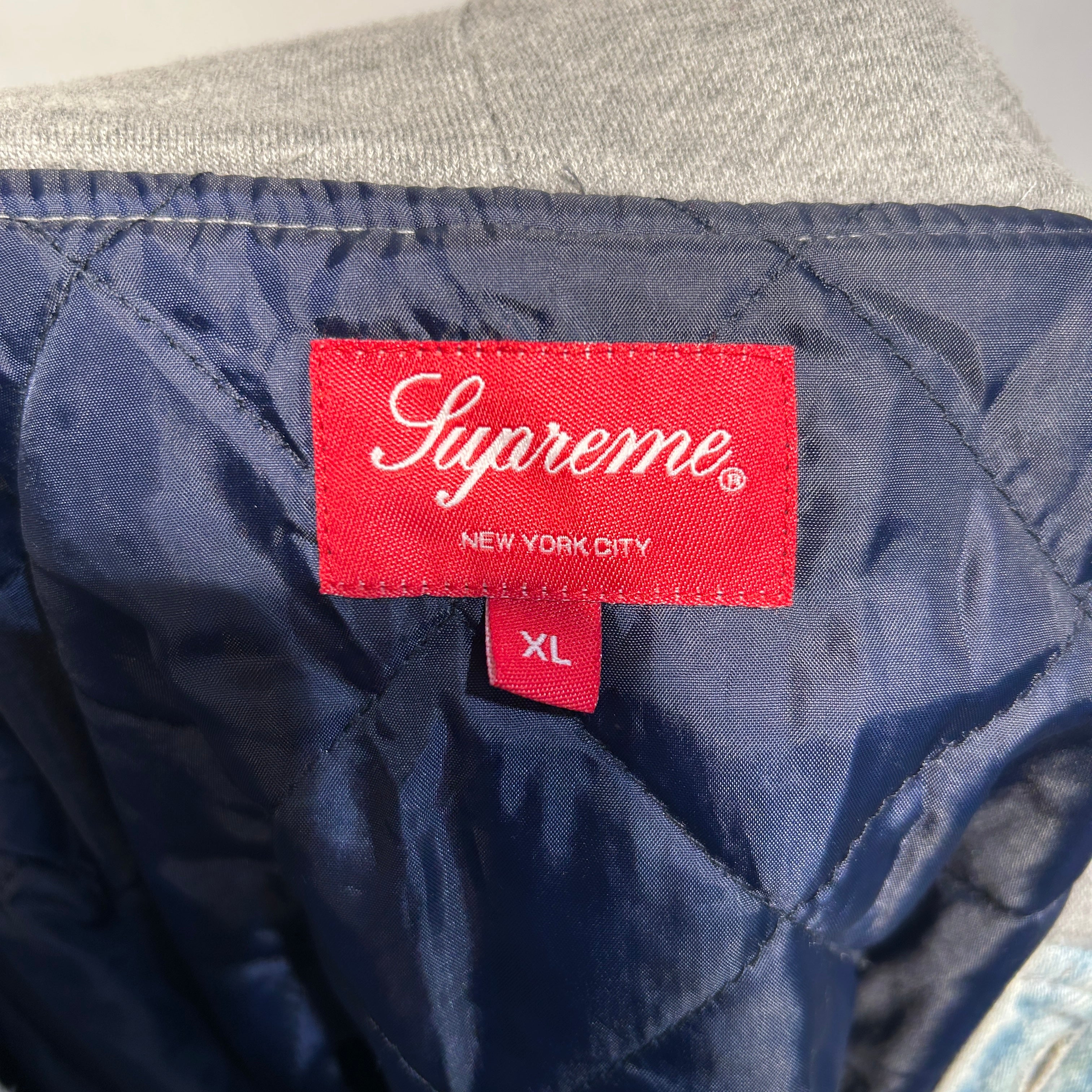 Supreme/Denim Jkt/XL/Cotton/BLU/HOODIE DENIM JACKET/GRY HOOD view 3