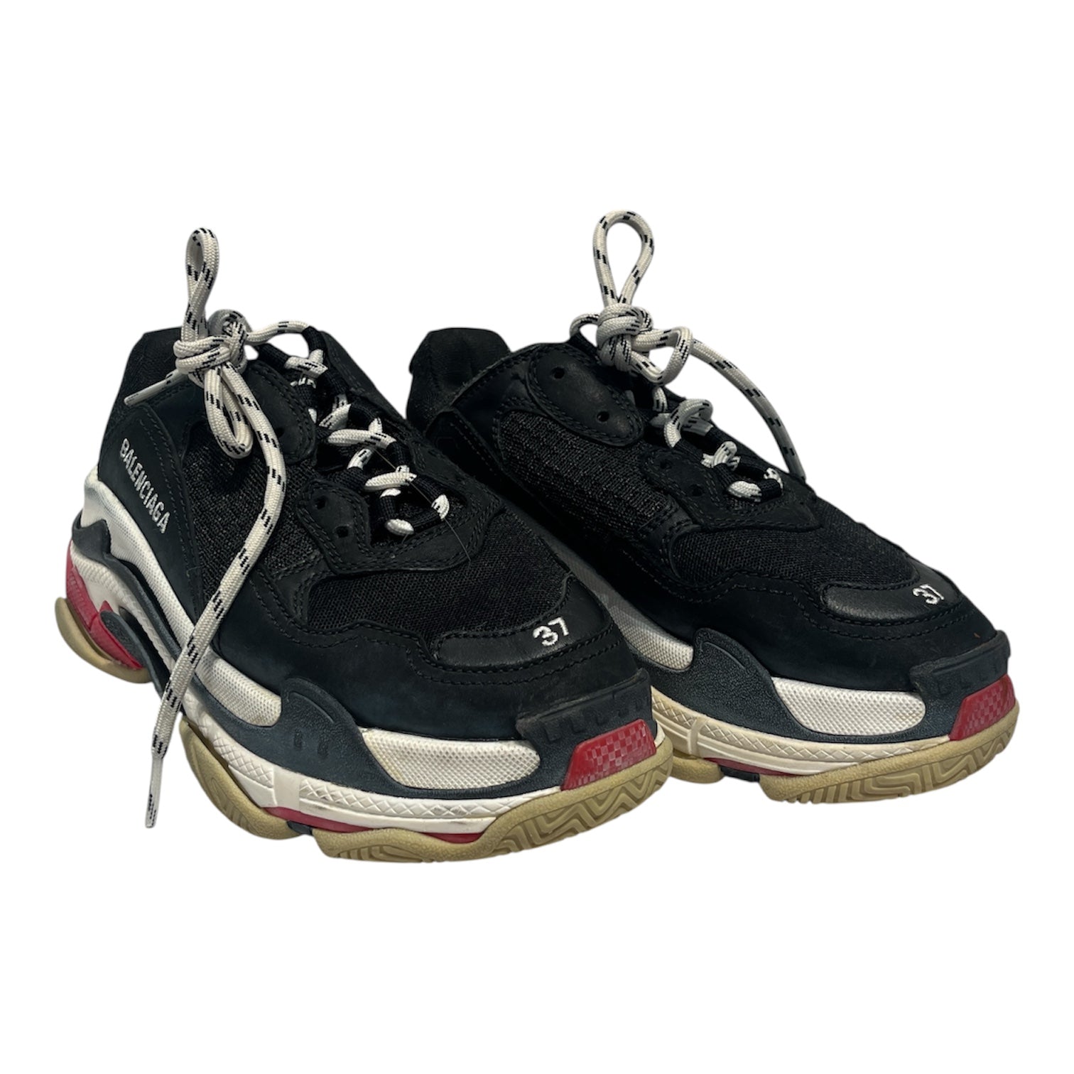 BALENCIAGA/Low-Sneakers/US 7/Nylon/BLK/TRIPLE S view 1