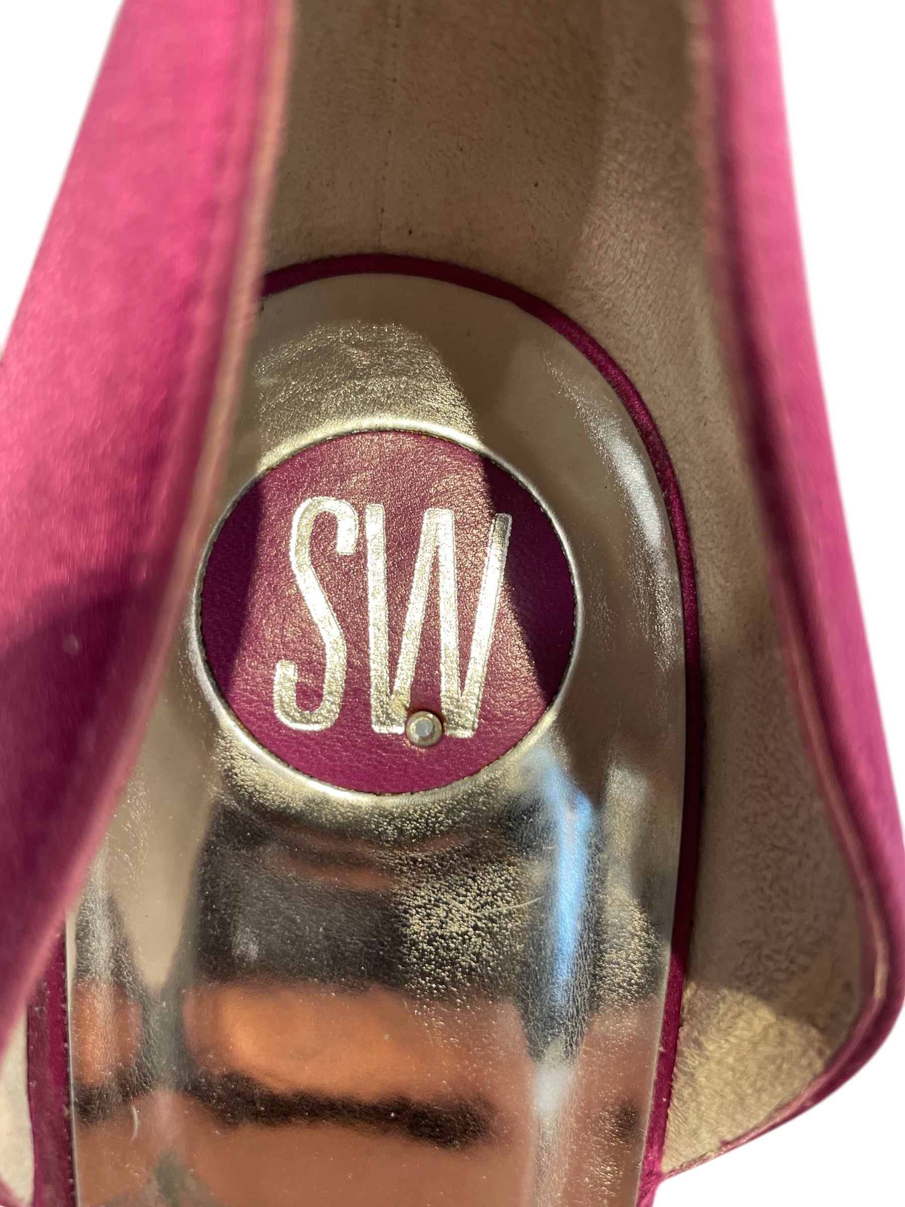 STUART WEITZMAN/Heels/US 10/Silk/PNK/Open-Toe/GEMSTONES view 3