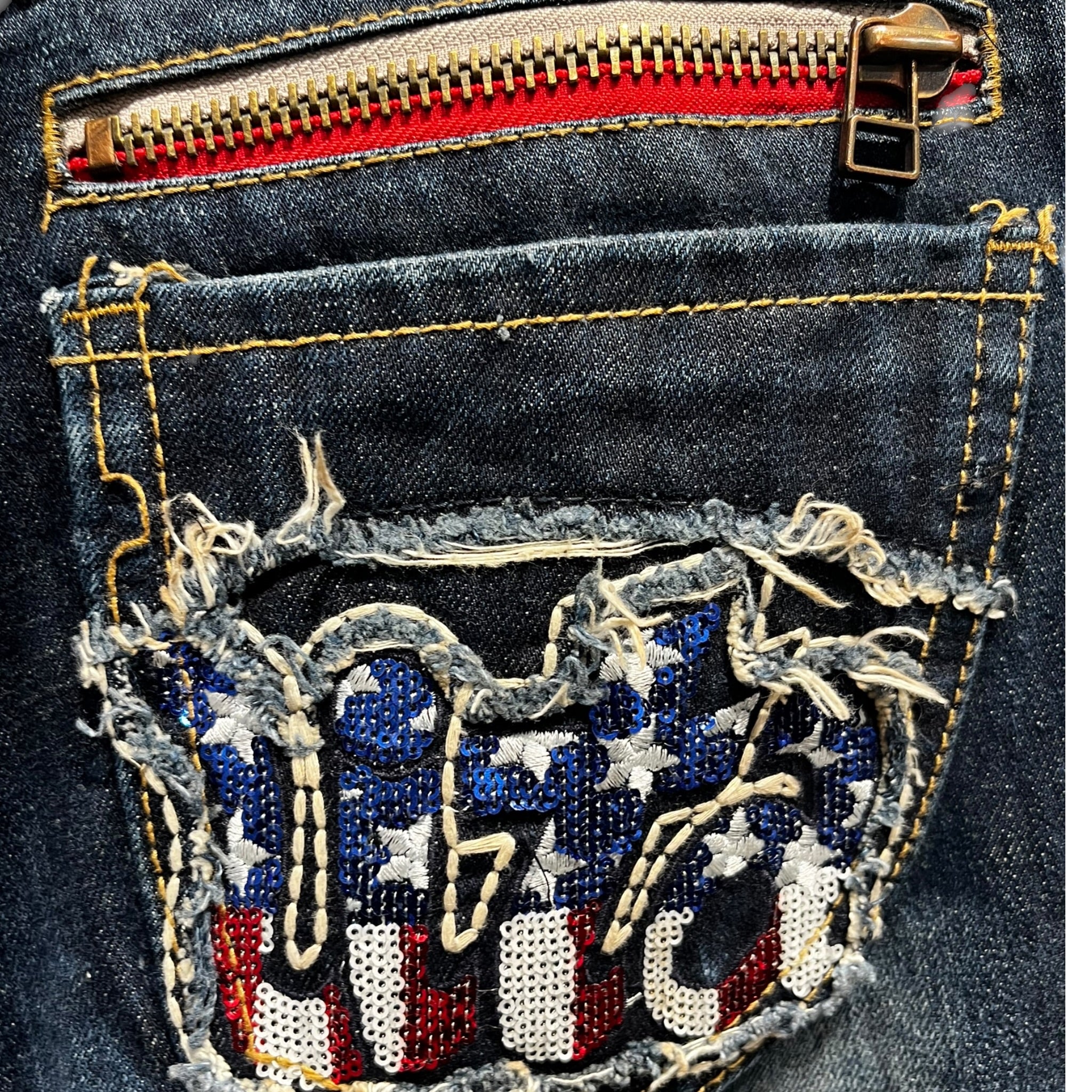 LOLITA JEANS/Pants/34/Cotton/IDG/Graphic/FADED USA SEQUIN BACK view 3