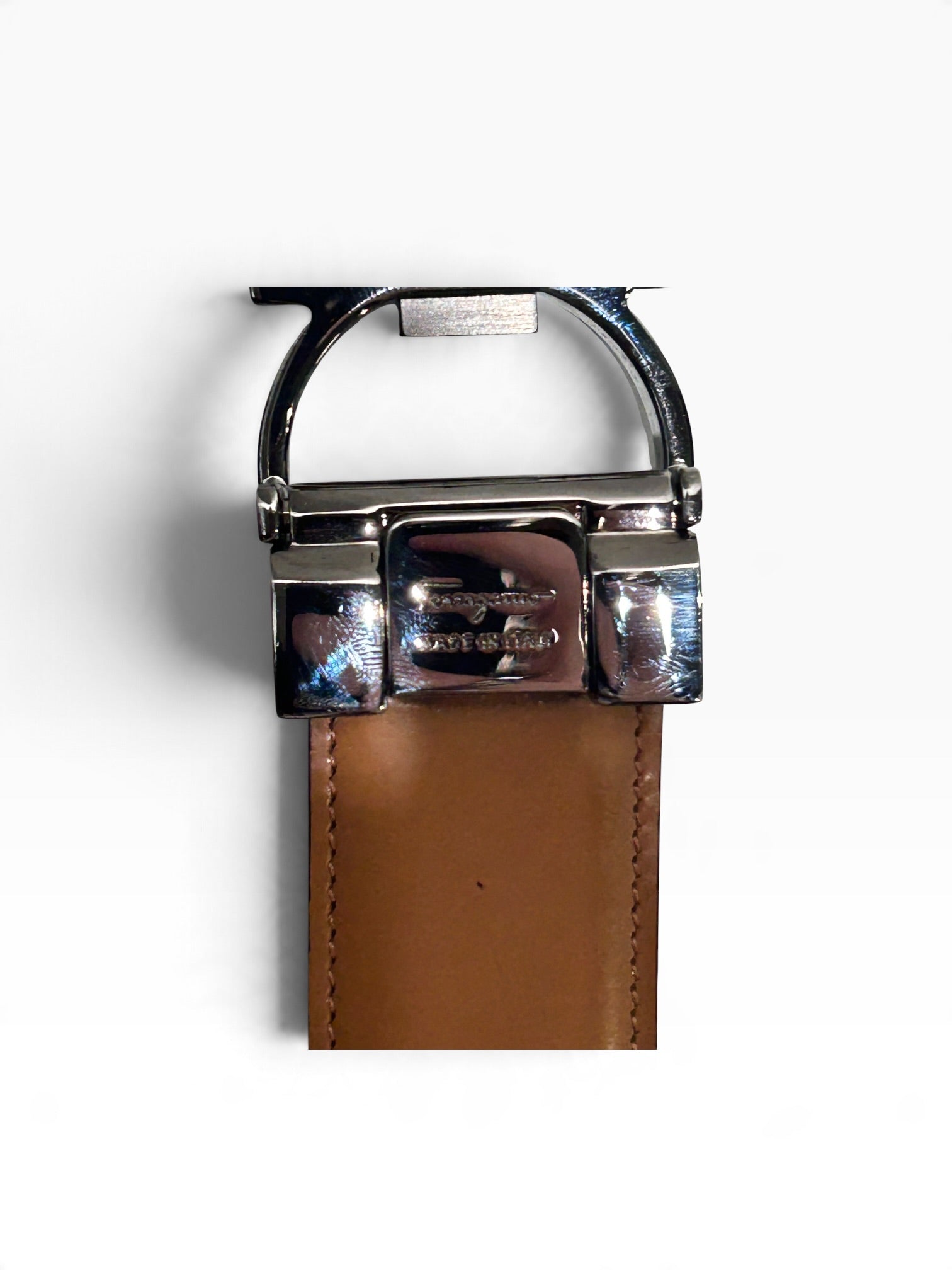 Salvatore Ferragamo/Belt/Leather/BLK/M's/METAL BELT BUCKLE view 4
