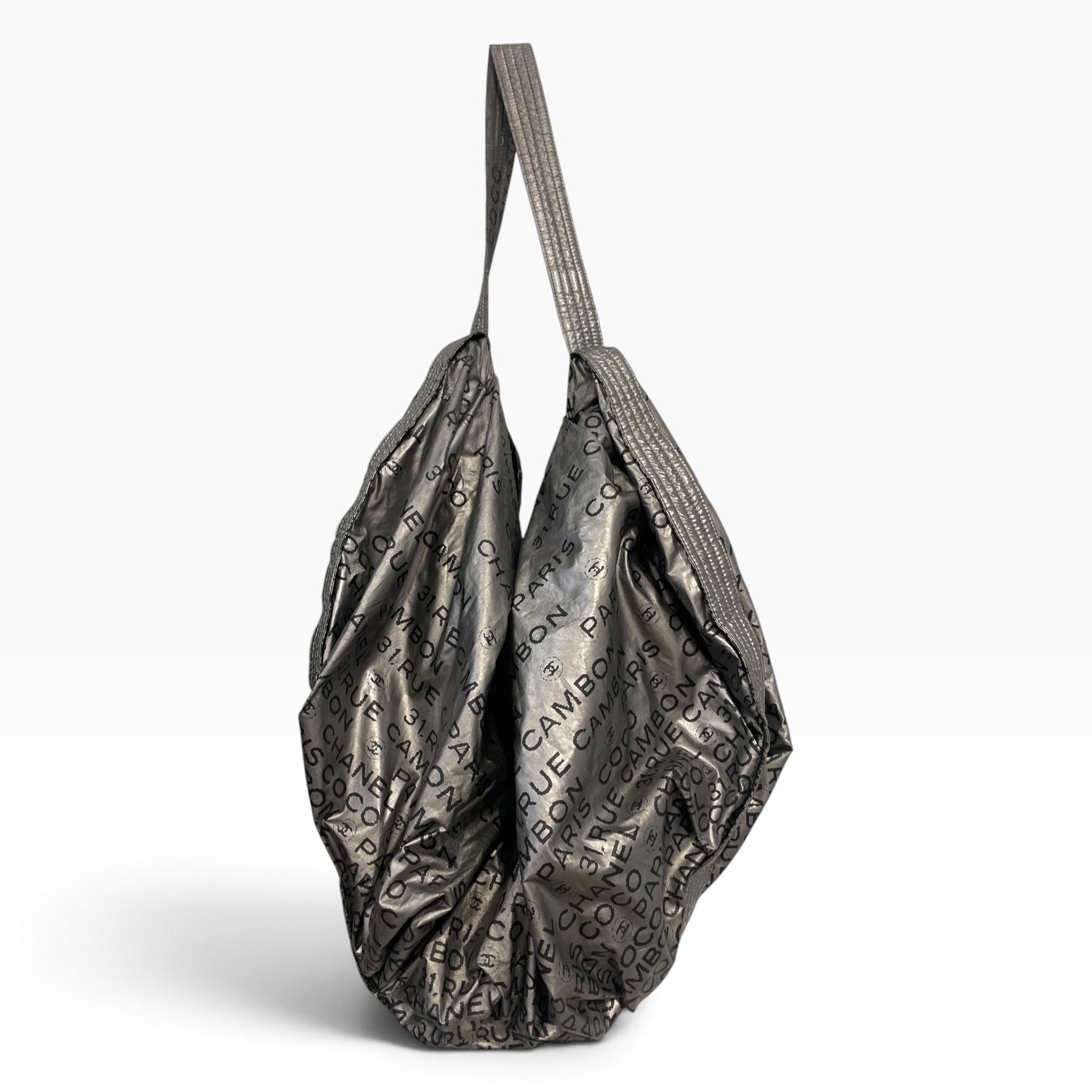 CHANEL/Tote Bag/Hombre Check/Nylon/SLV/CHANEL PARIS COCO PRINT view 2
