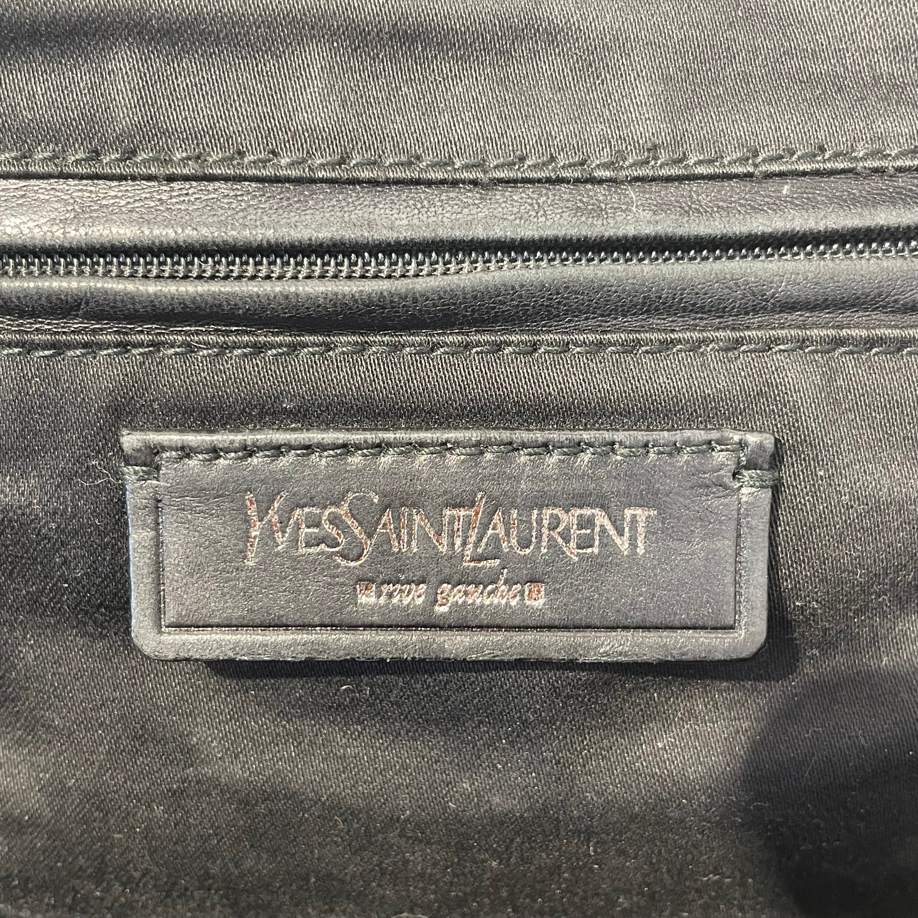 YVES SAINT LAURENT/Tote Bag/Monogram/Leather/BLK/PANTENT LEATHER TOTE view 5