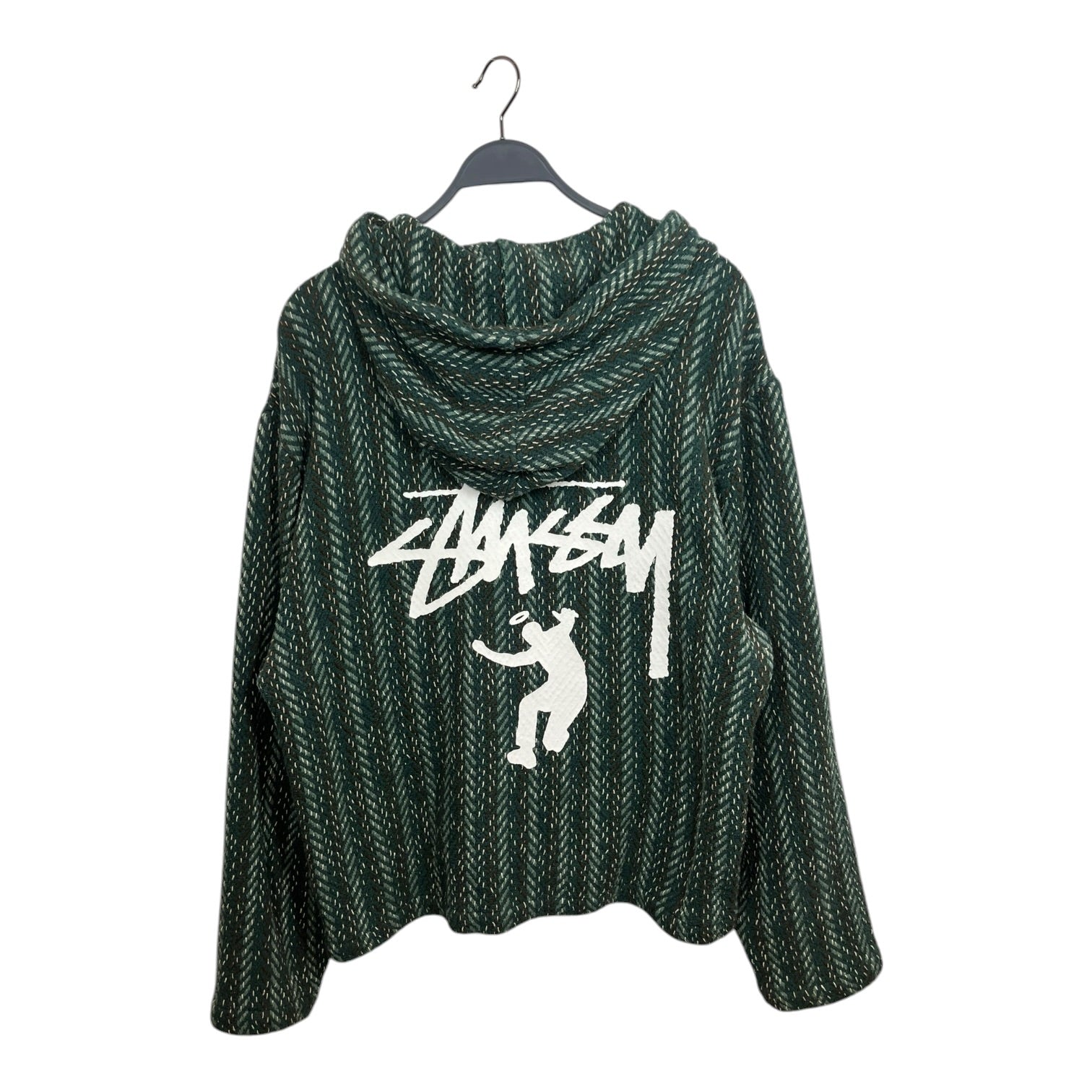 STUSSY/UNION/Hoodie/M/Stripe/Cotton/GRN/Oversize/Zipper Poncho view 1
