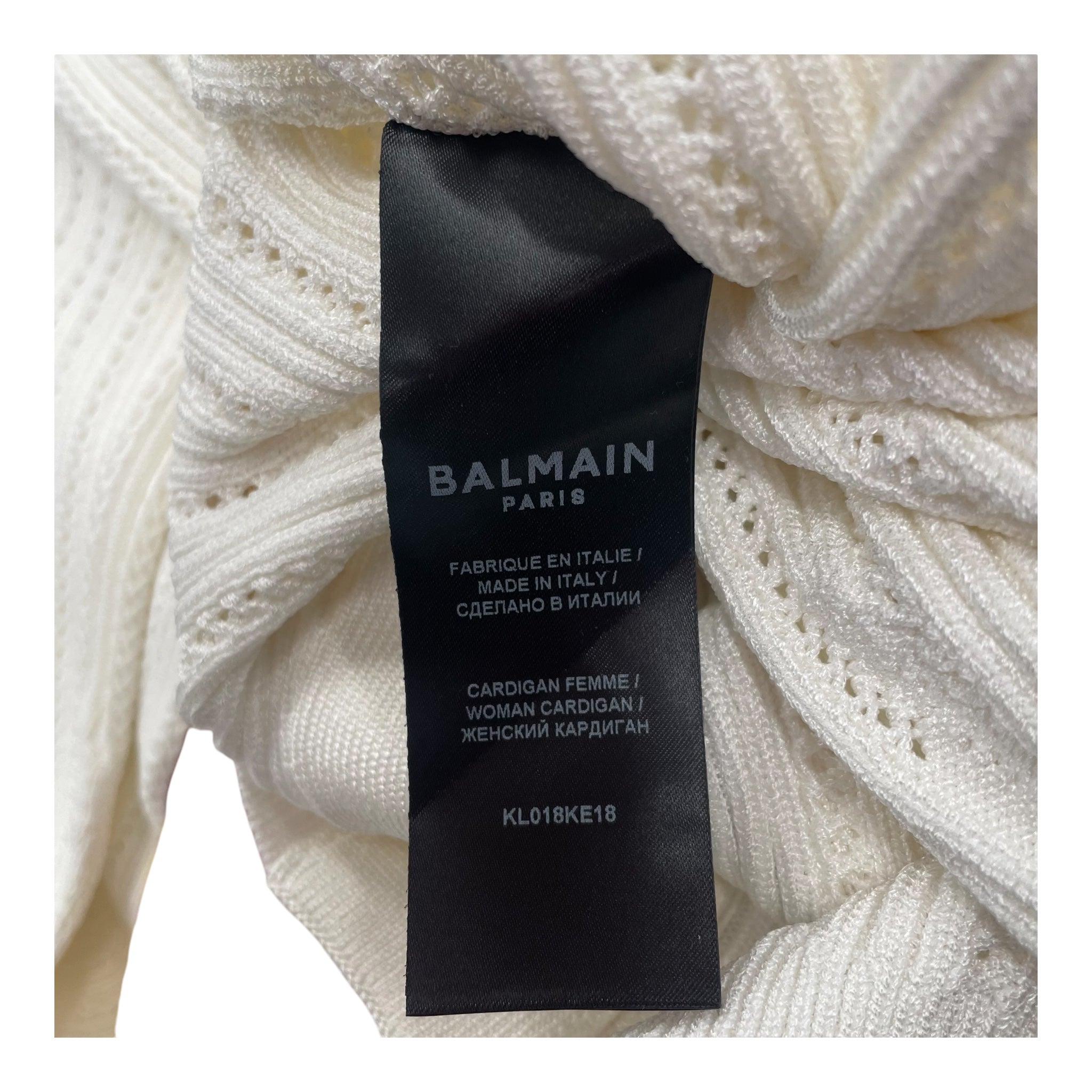 BALMAIN/Cardigan/38/Polyester/WHT/ view 4
