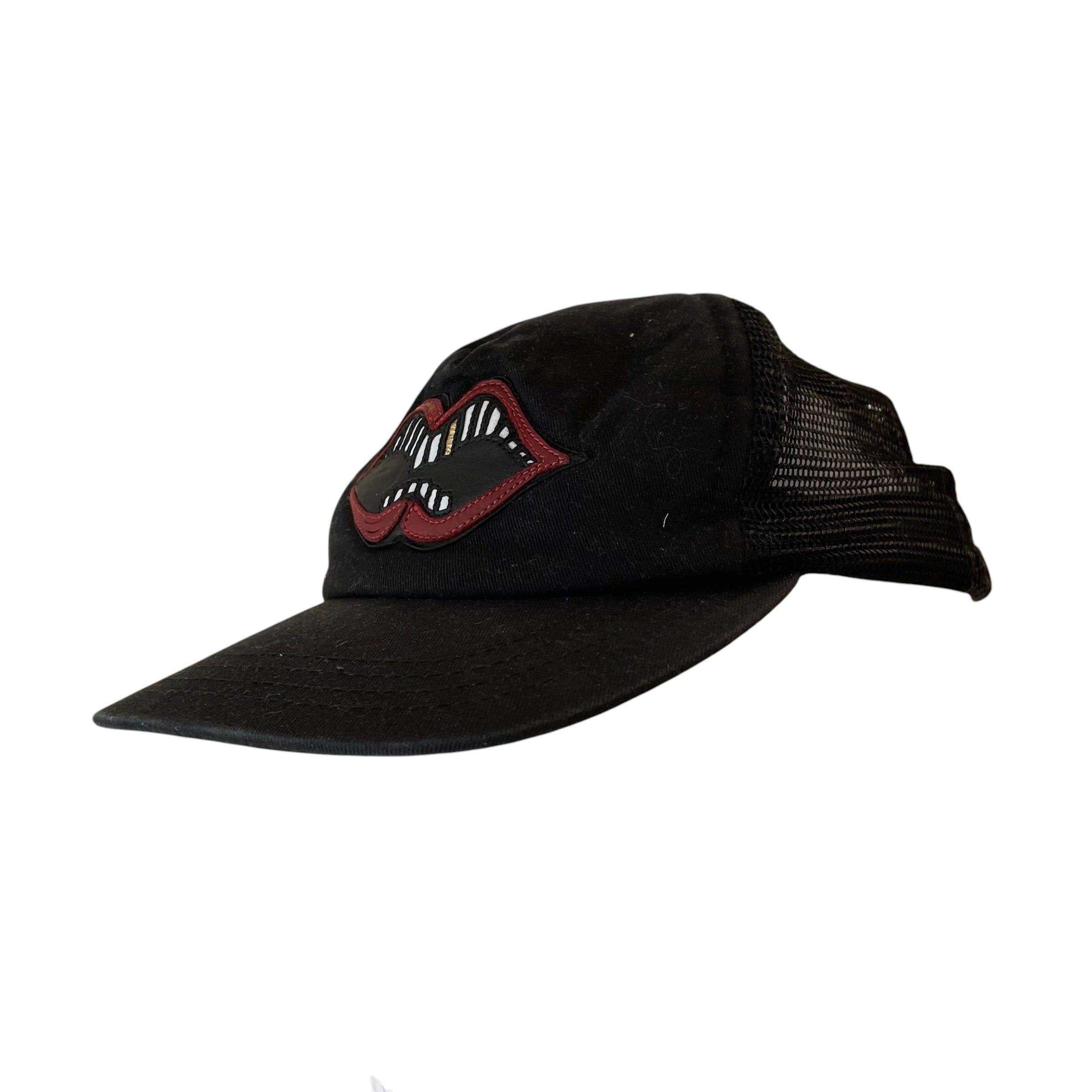 CHROME HEARTS/Trucker Cap/Graphic/Cotton/BLK/lips view 3