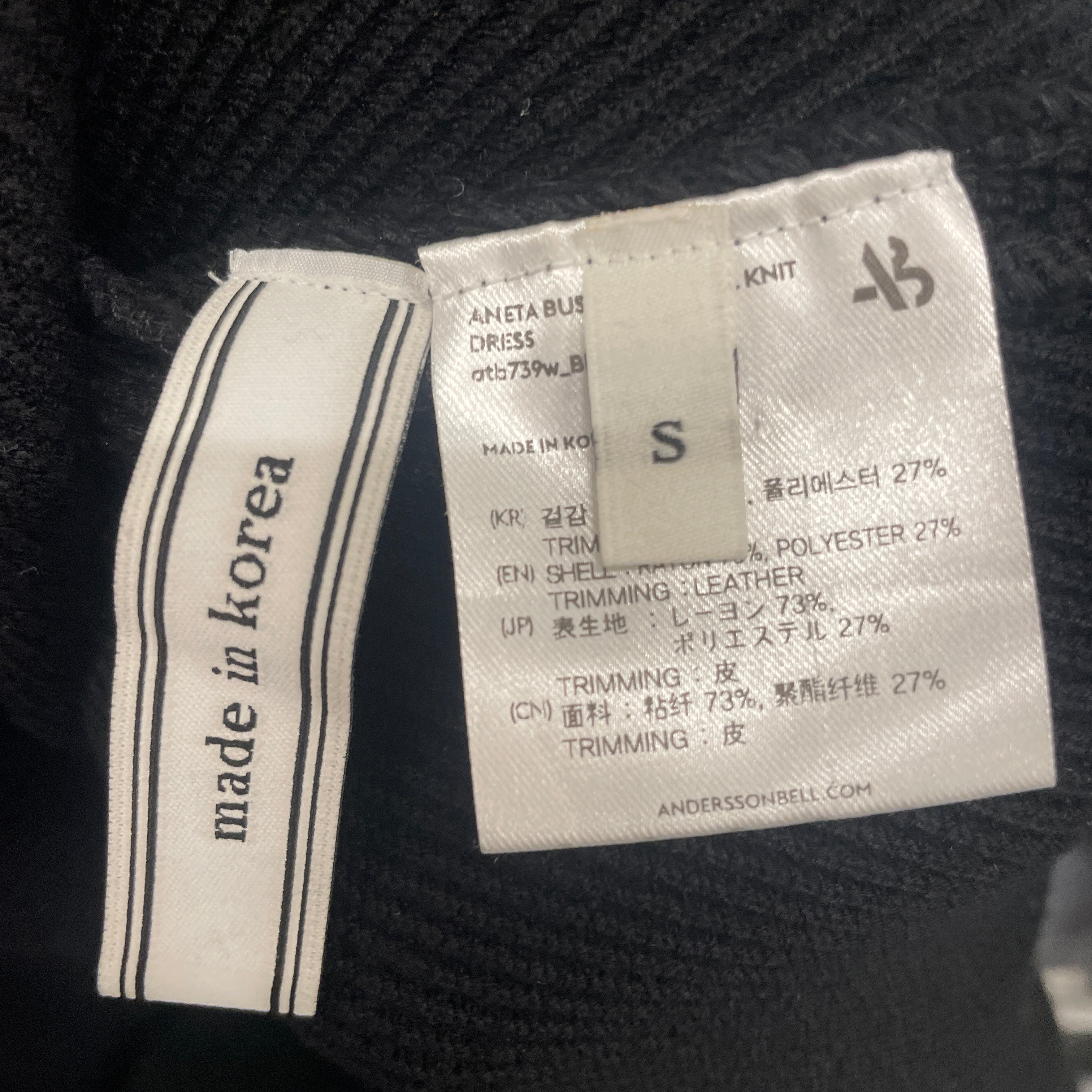 Andersson Bell/SL Dress/S/Cotton/BLK/BIG BUCKLE FRONT view 3