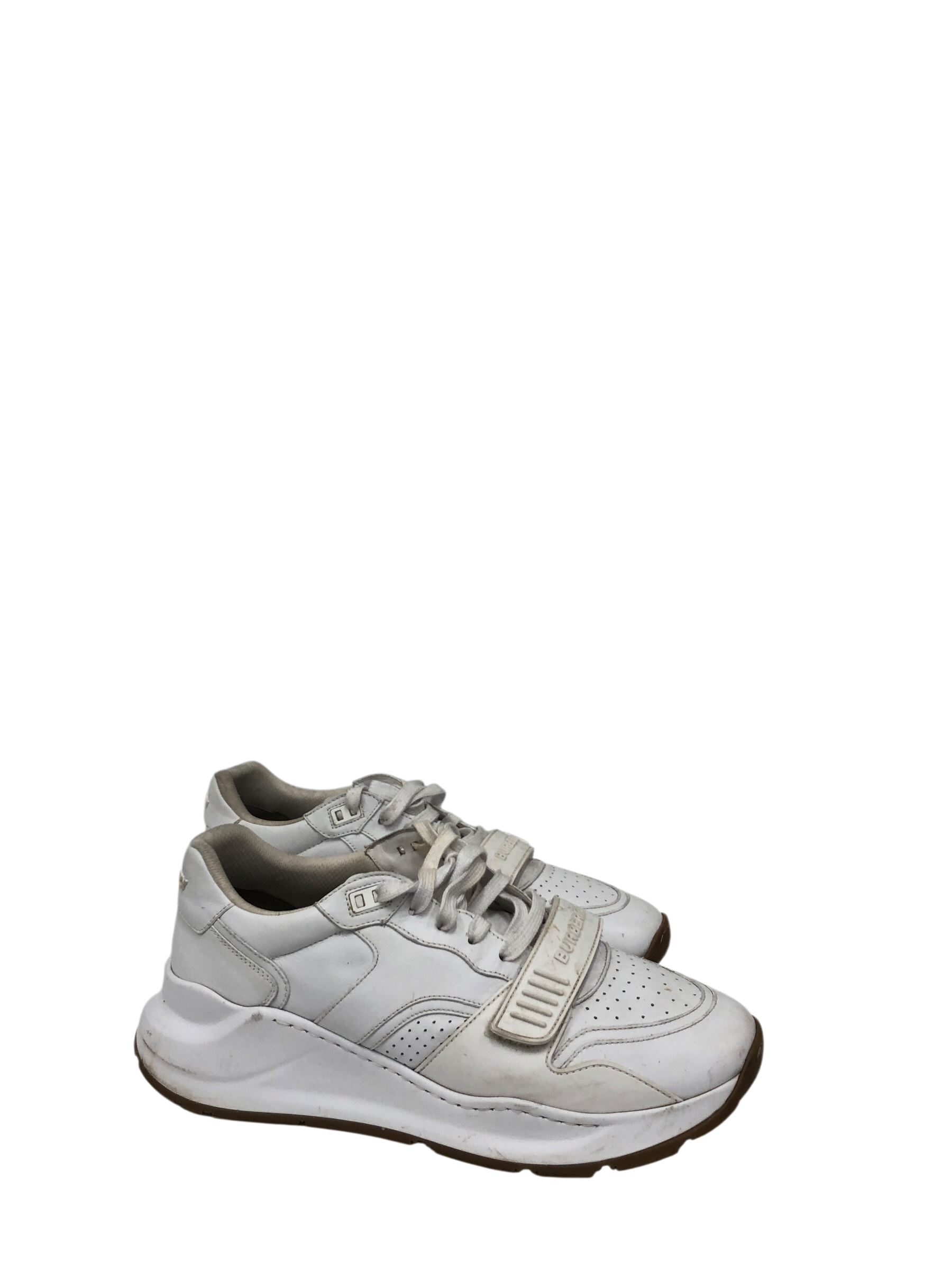 BURBERRY/Low-Sneakers/EU 45/Leather/WHT/Ramsey w/ Gum Sole view 1