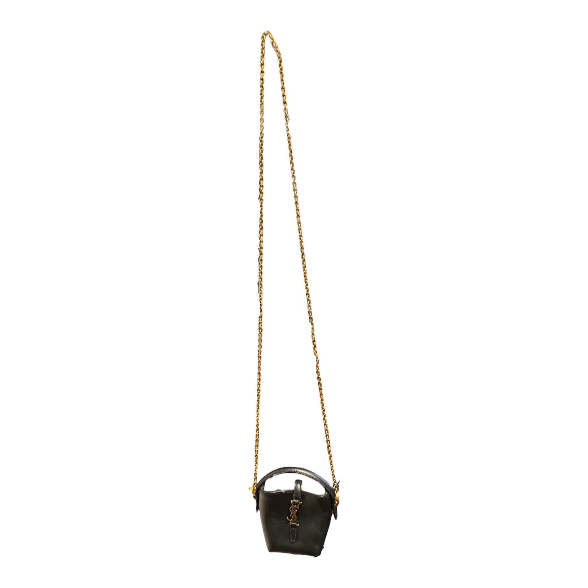 SAINT LAURENT/Pouch/Leather/BLK/MINI BUCKET CROSSBODY view 1