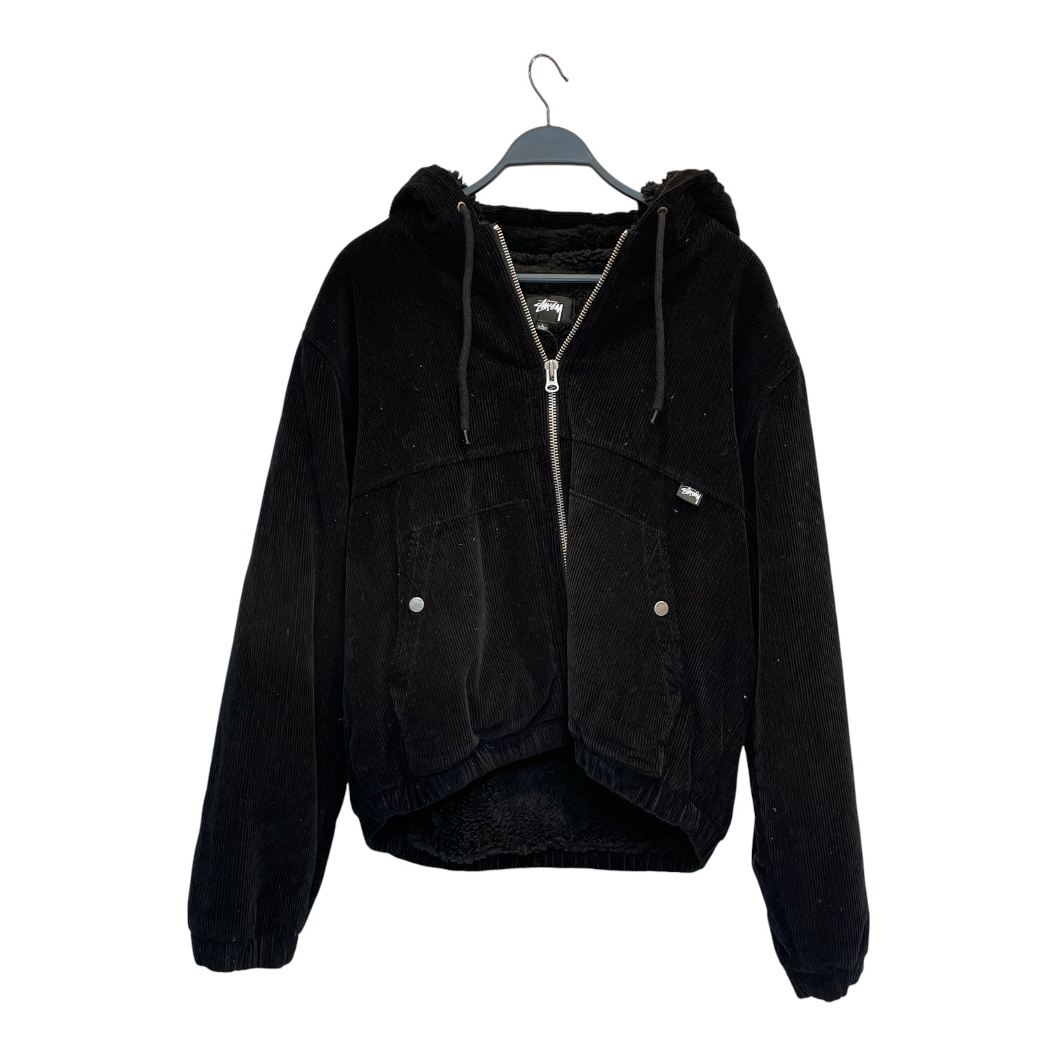 STUSSY/Jacket/L/Corduroy/BLK/FUZZY INSIDE/ALL BLACK view 1