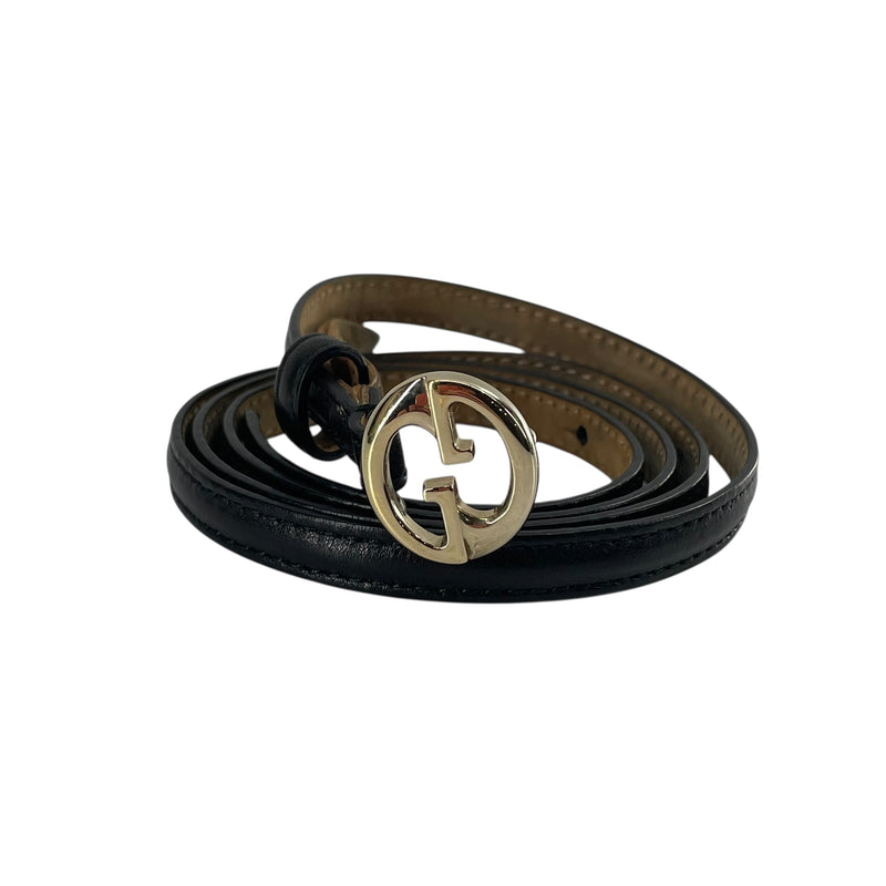 GUCCI/Belt/FREE/Leather/BLK/SKINNY BELT WT GG