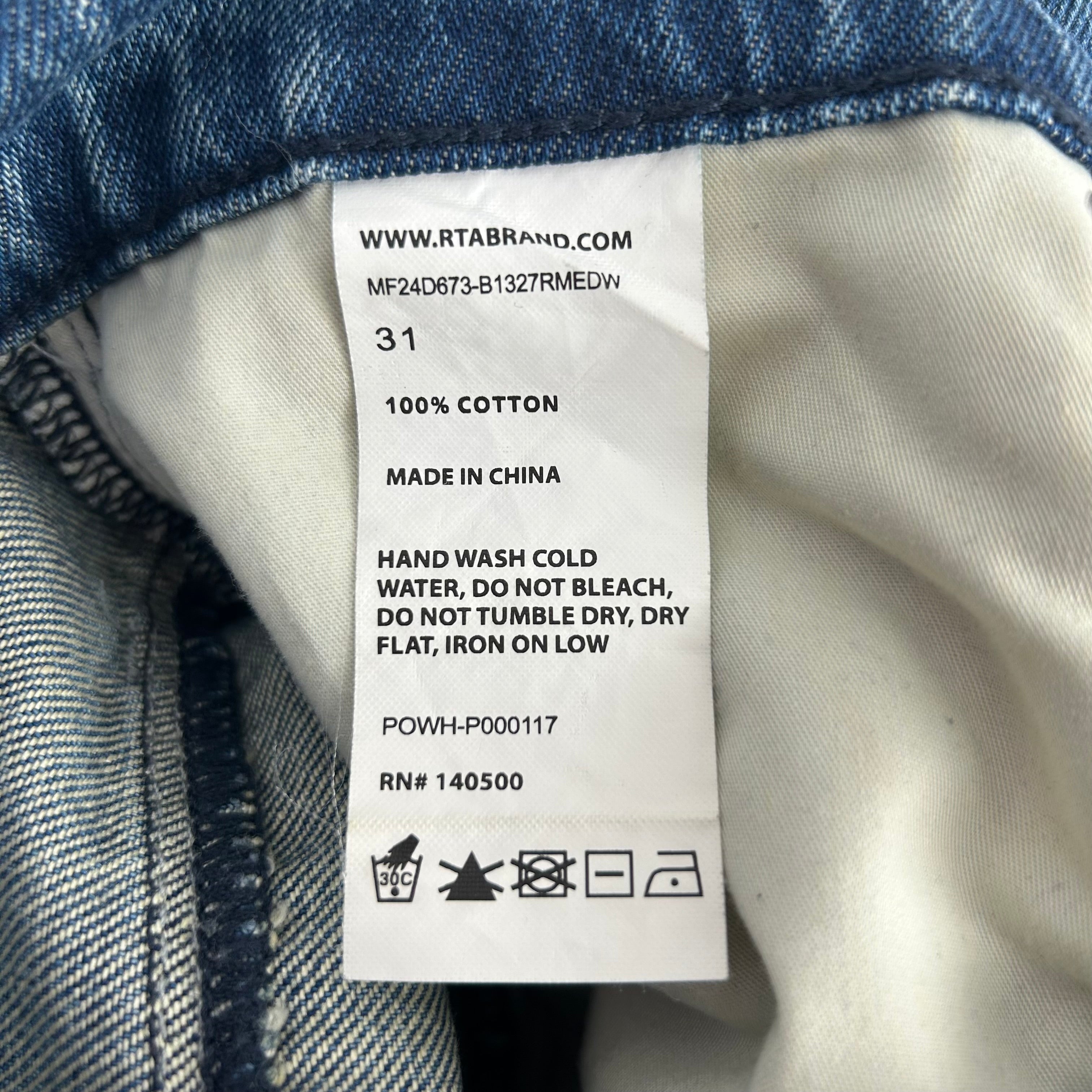 RtA/Straight Pants/31/Cotton/BLU/RTA LOGO EMBROIDERY view 4