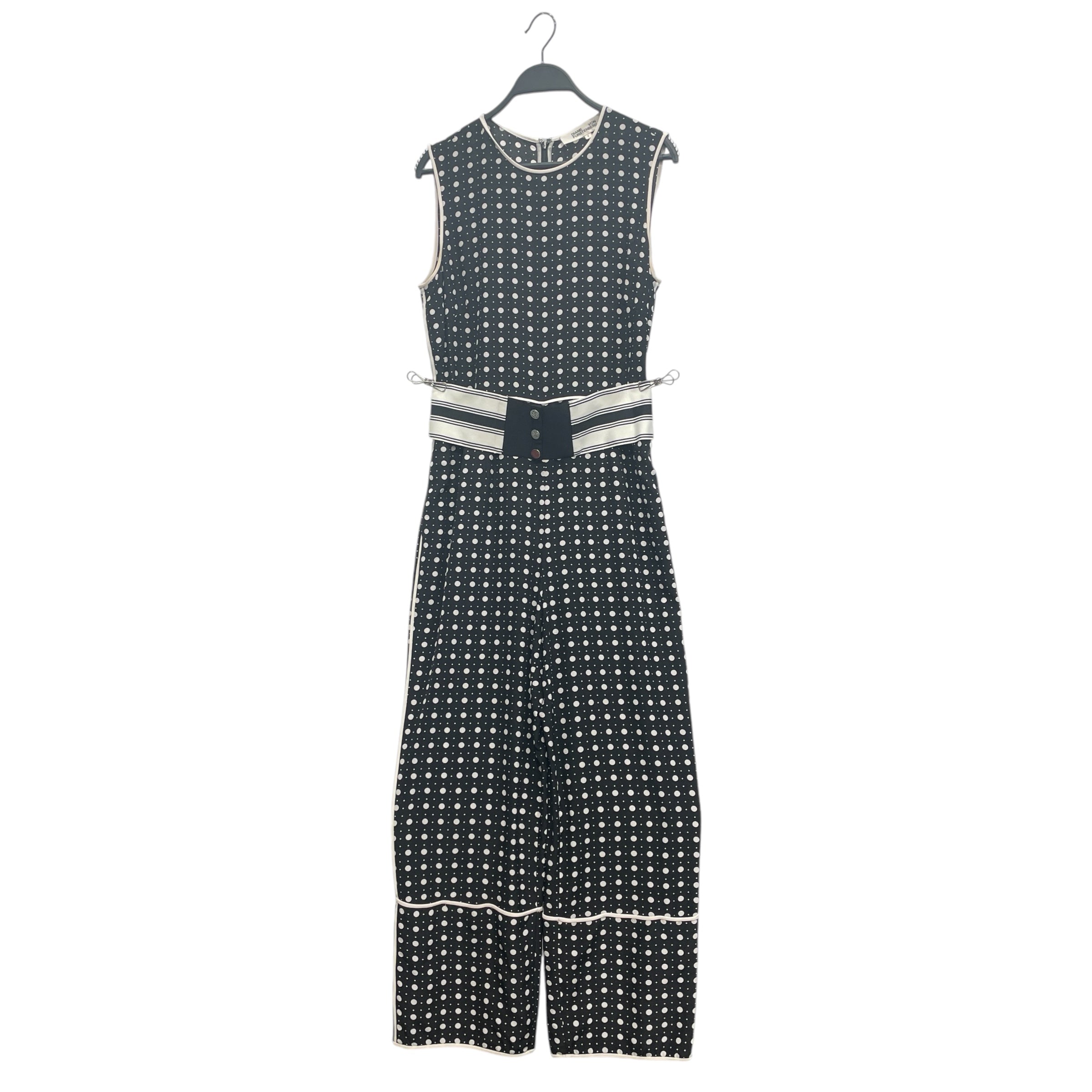 DIANE von FURSTENBERG/Dress/6/Polka dot/Silk/BLK/BELTED JUMPSUIT view 1