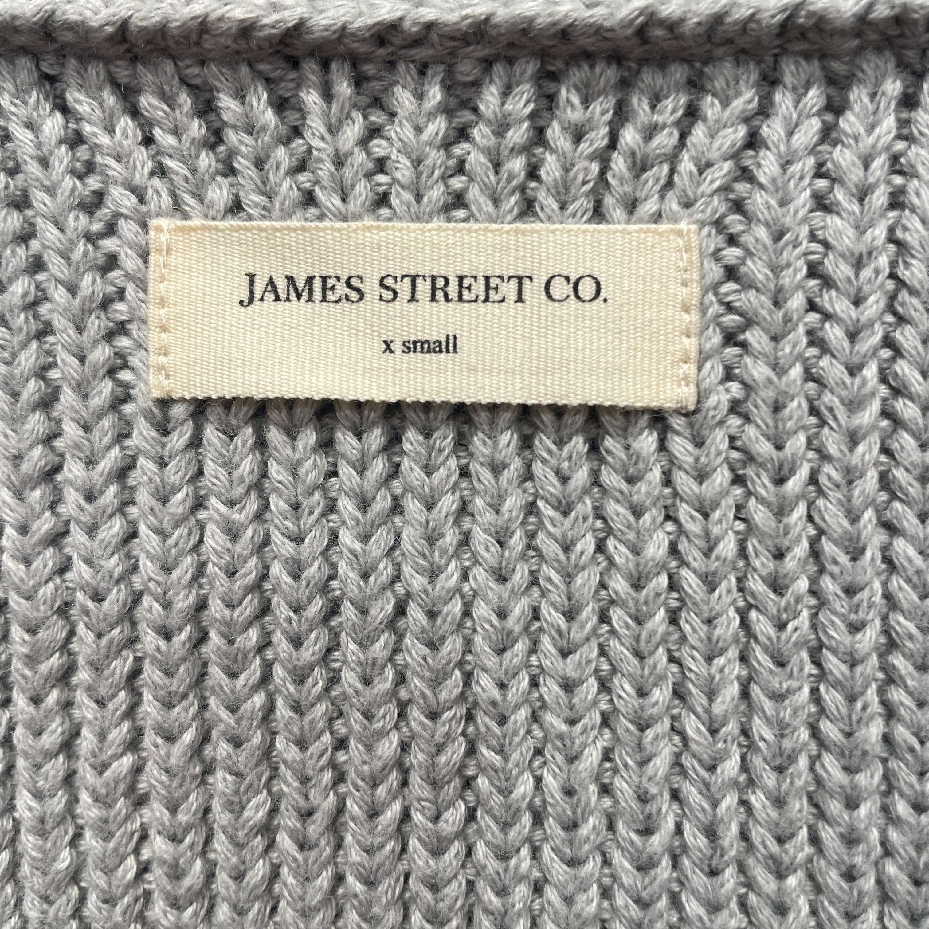 James Street Co/Heavy Cardigan/XS/Cotton/GRY/zip up view 3