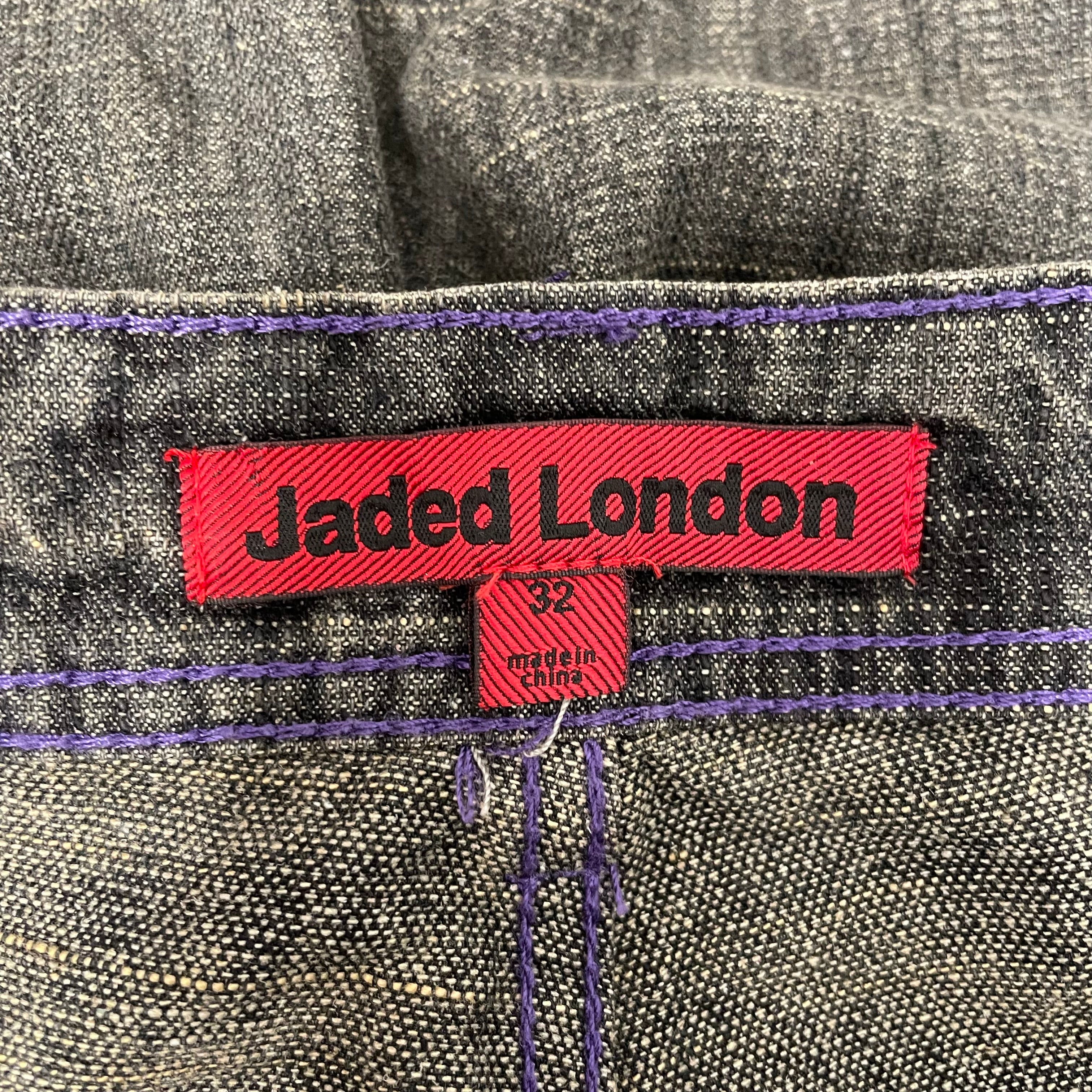 JADED LONDON/Shorts/32/Denim/GRY/PURPLESTITCH view 3
