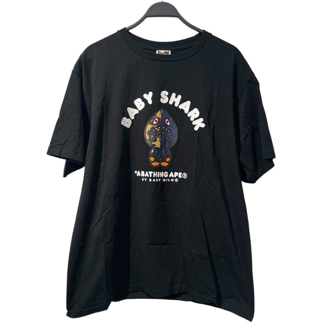 A BATHING APE/T-Shirt/XXL/Cotton/BLK/Graphic/A BATHING APE HOODED  MILO TEE view 1