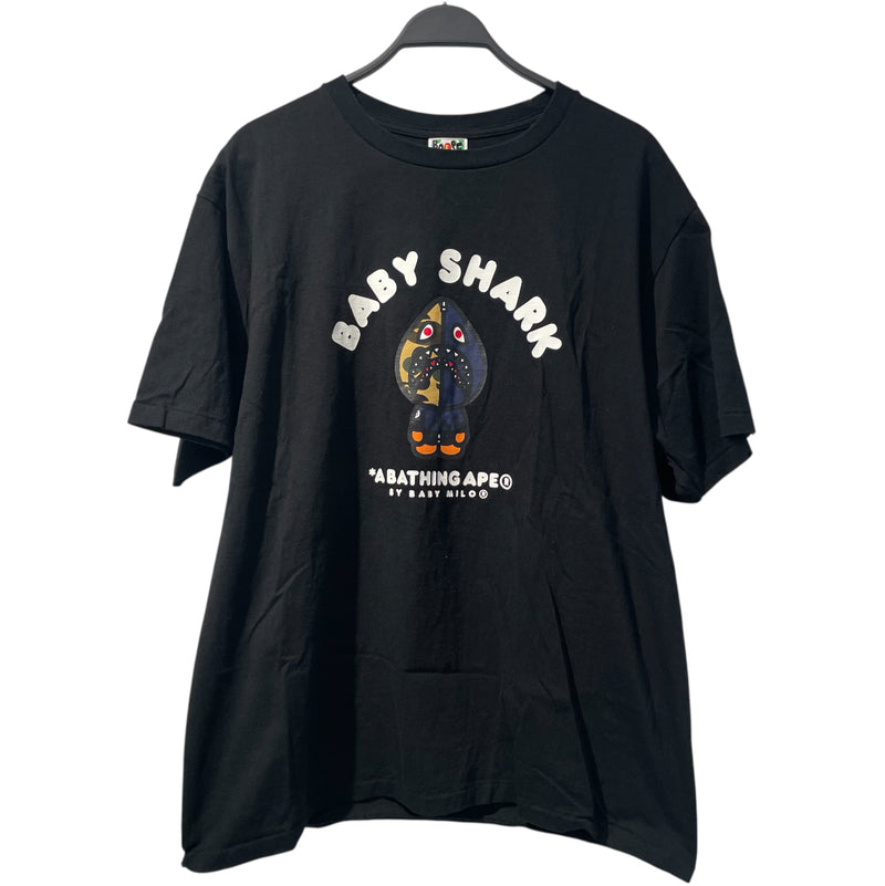 A BATHING APE/T-Shirt/XXL/Cotton/BLK/Graphic/A BATHING APE HOODED  MILO TEE