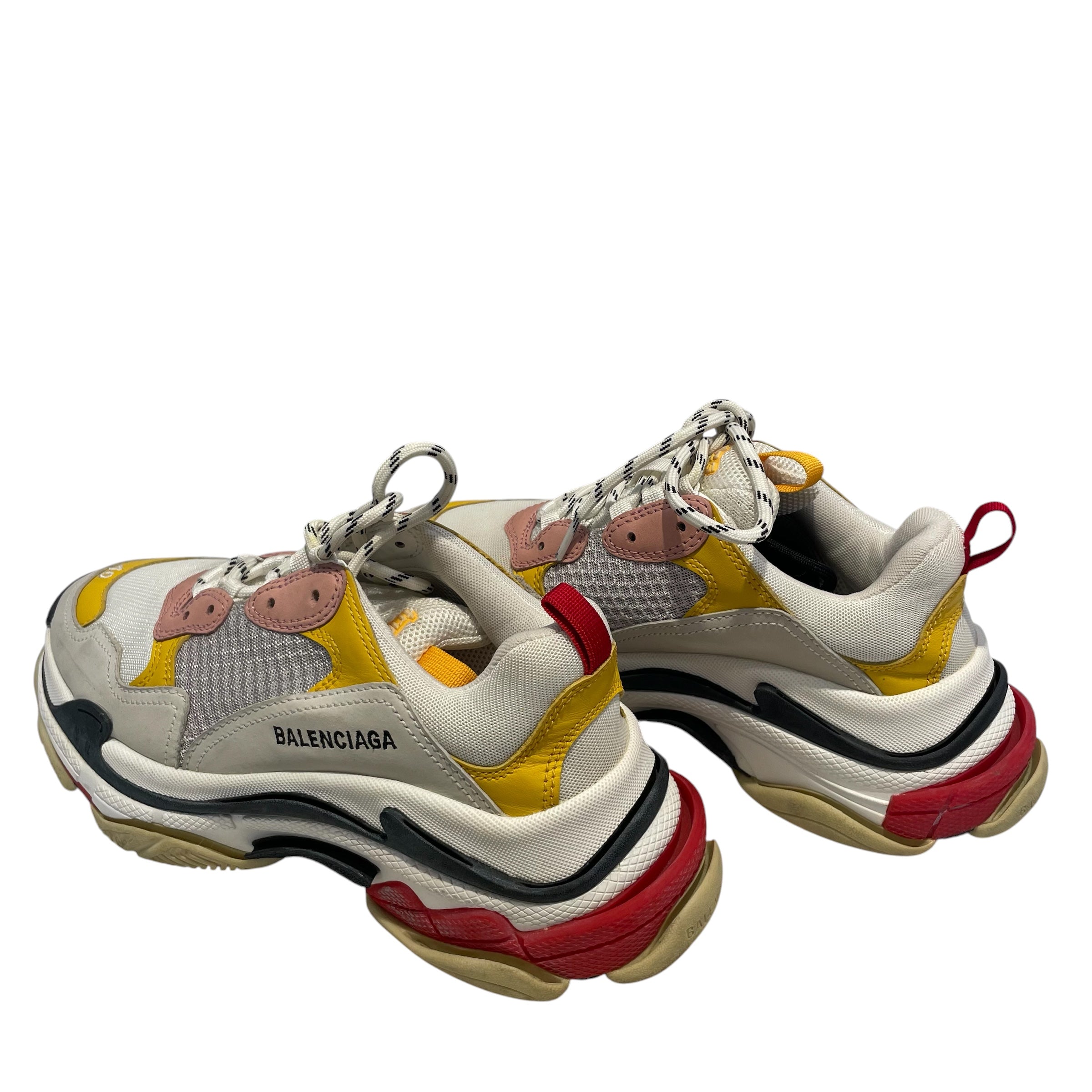BALENCIAGA/Low-Sneakers/US 7/CRM/yellow/pink/triple S view 2