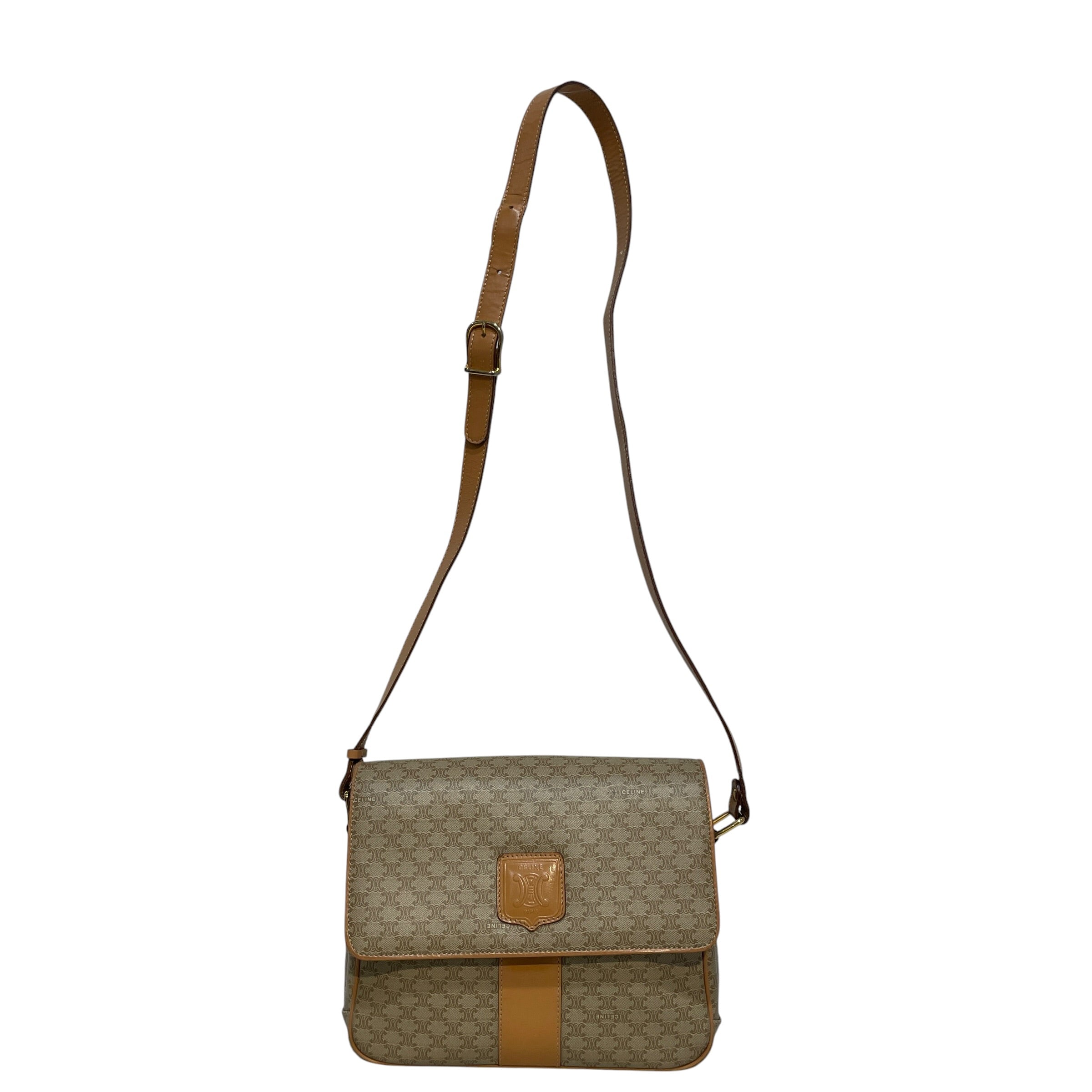CELINE/Cross Body Bag/Monogram/Leather/KHK/ view 1