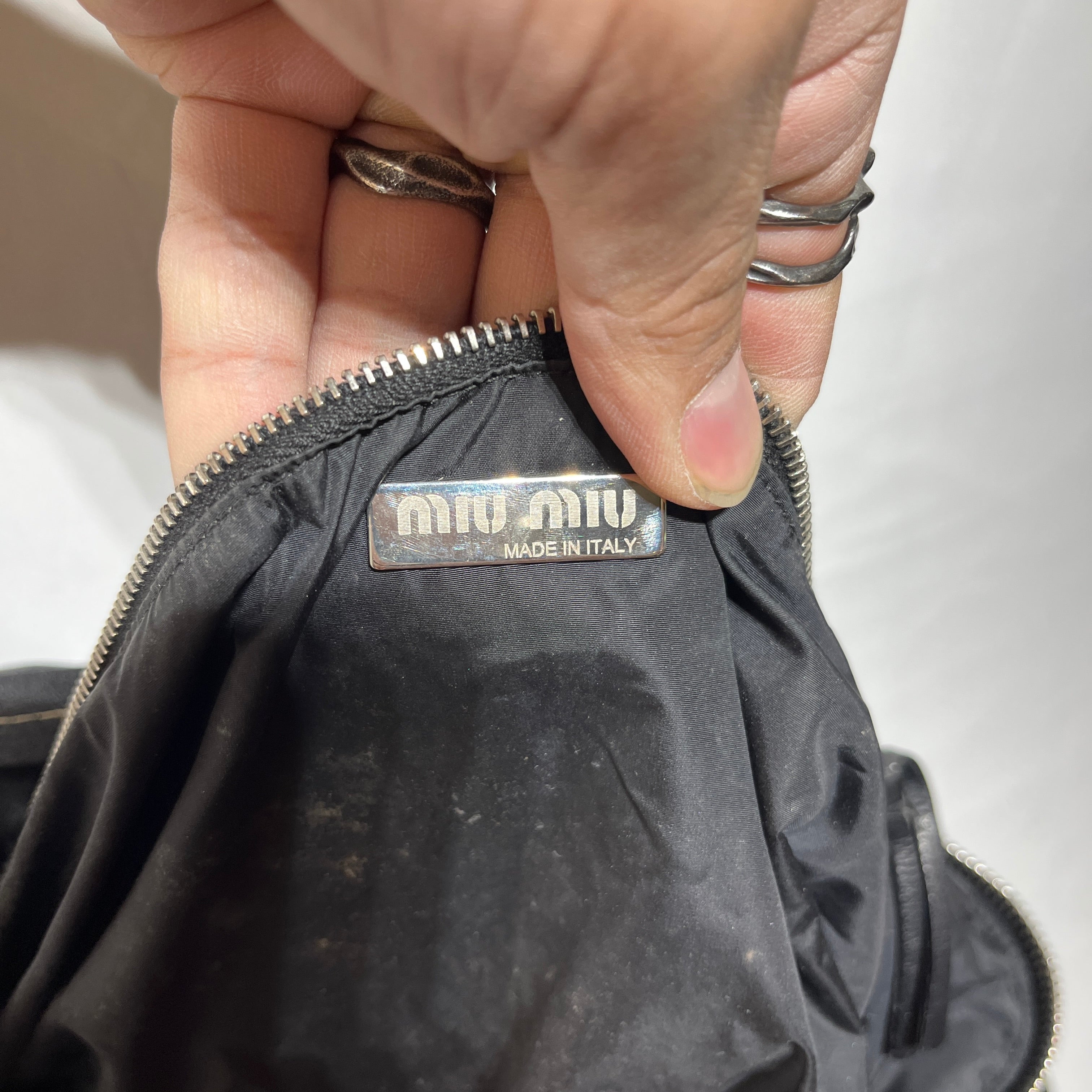 MIU MIU/Hand Bag/Leather/BLK/Contrast Stitch Leather Tote view 4