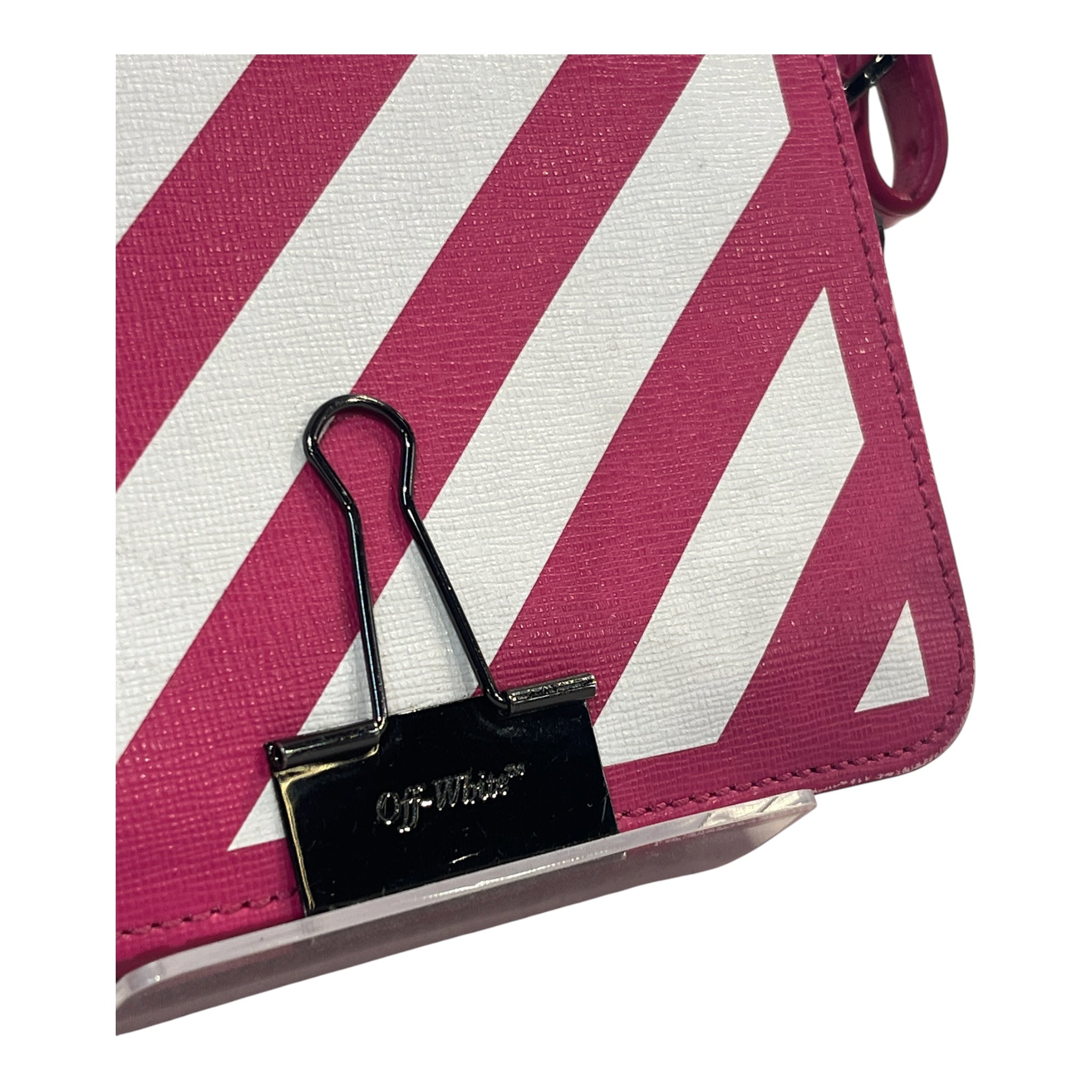 OFF-WHITE/Bag/PNK/SAFFIANO STRIPED MINI DIAG BAG view 5