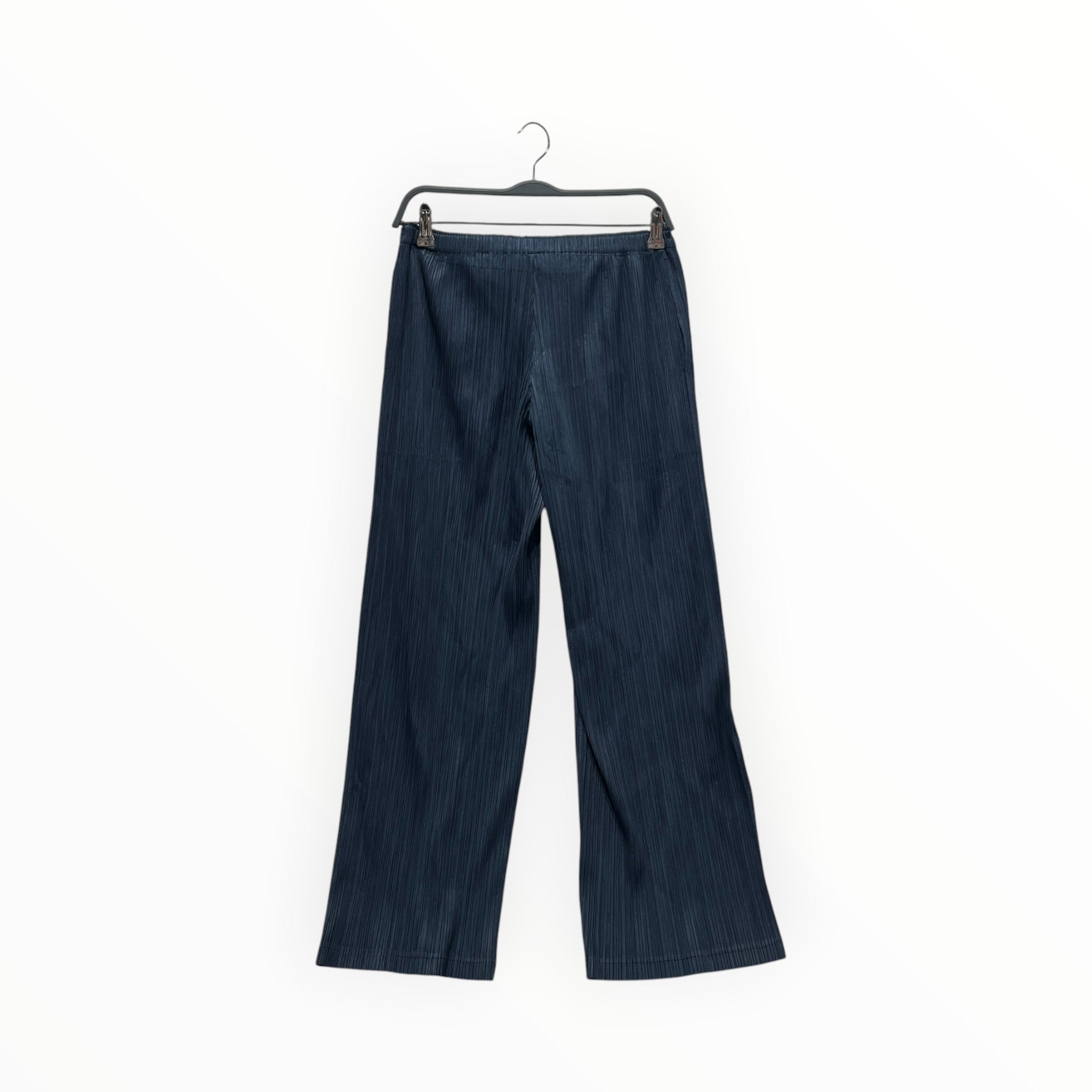 PLEATS PLEASE ISSEY MIYAKE/Bottoms/FREE/Polyester/NVY/Chino/Wide Leg Pleated Blue Pants view 1