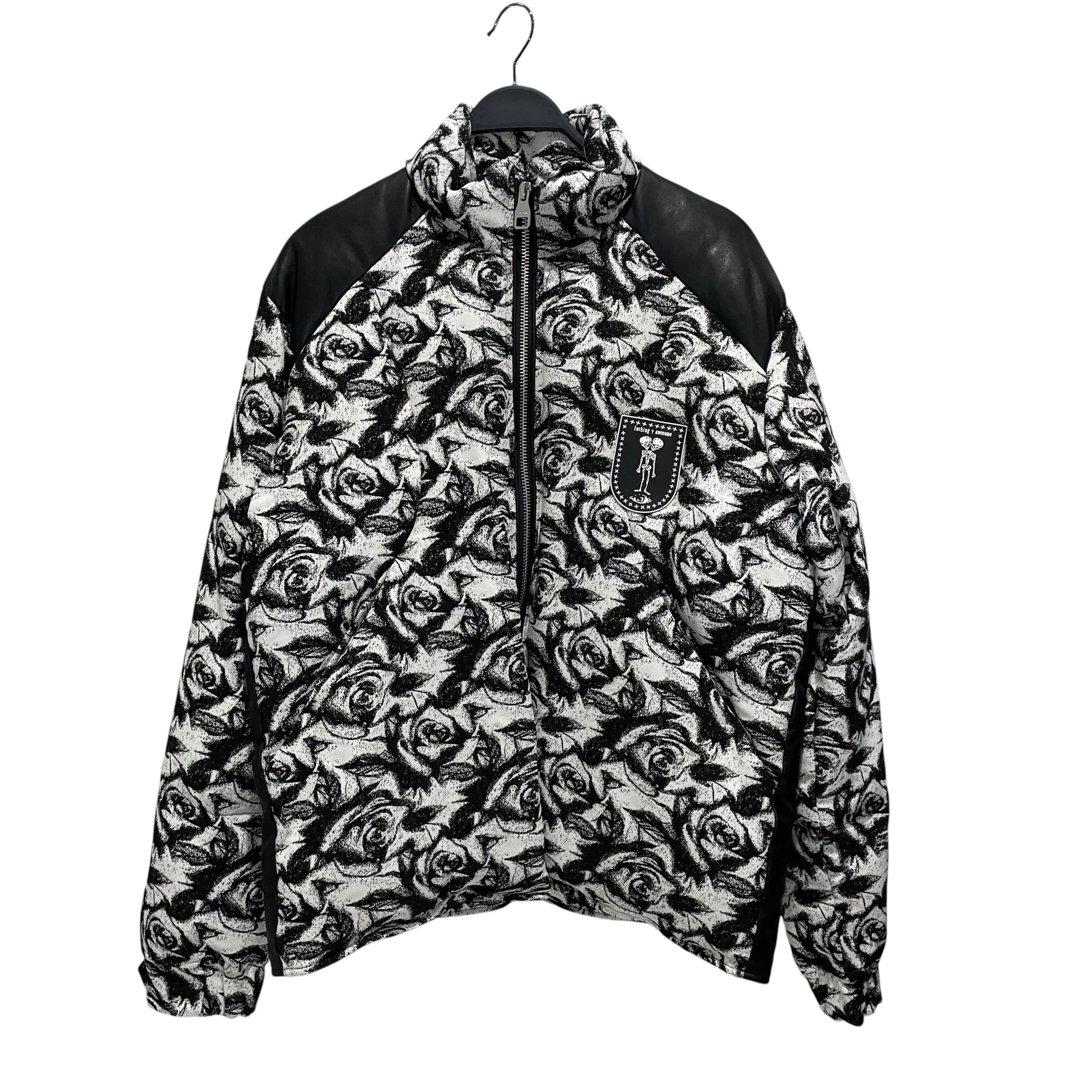 Fucking Awesome/Puffer Jkt/L/Leather/BLK/All Over Print/All over floral print leather view 1