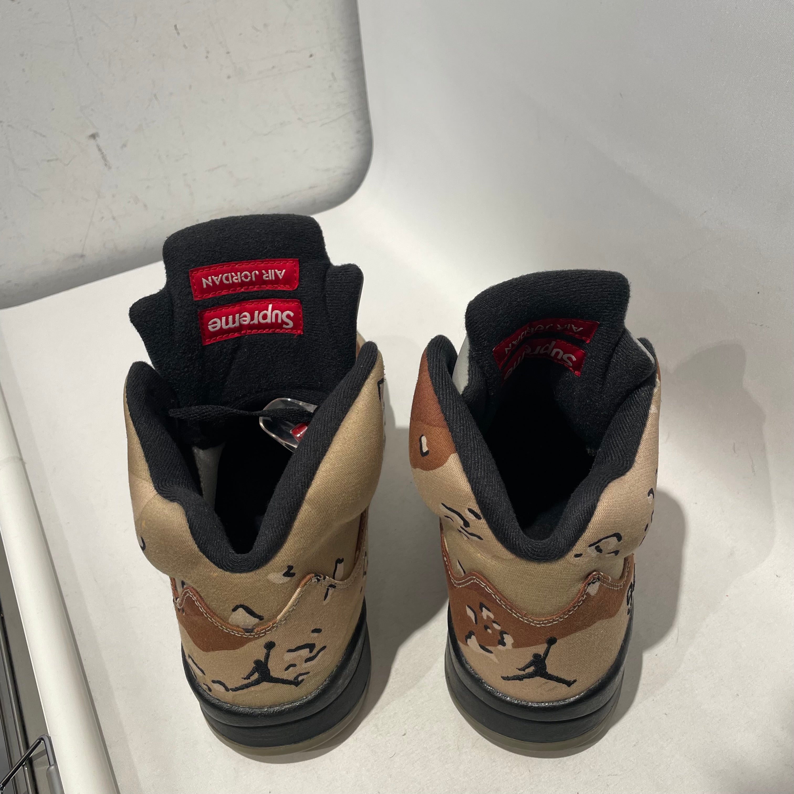 Supreme/JORDAN BRAND/Low-Sneakers/US 9.5/Camouflage/Cotton/CML/Jordan 5  Desert Camo view 3