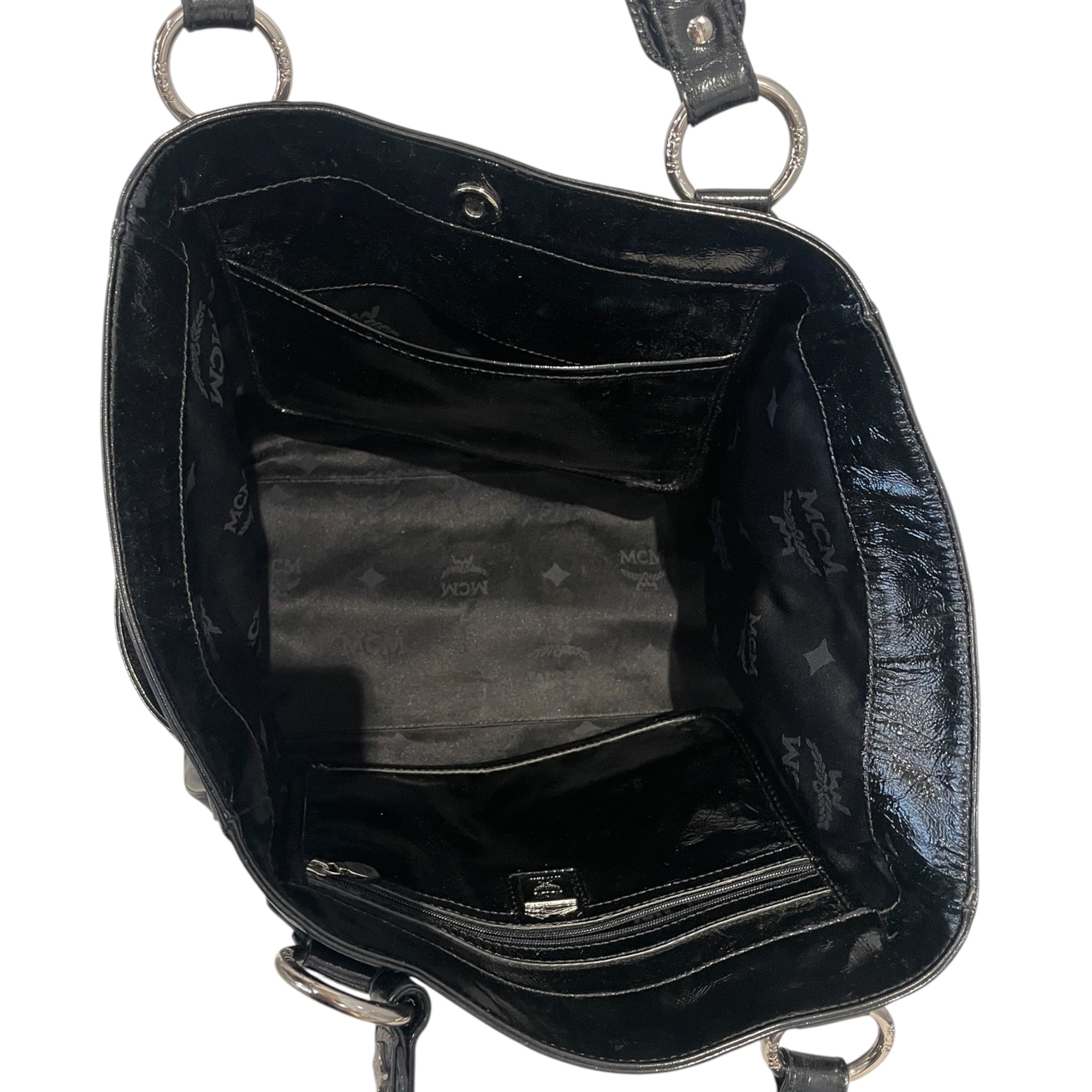 MCM/Tote Bag/MCM PATENT TOTE BLK view 4
