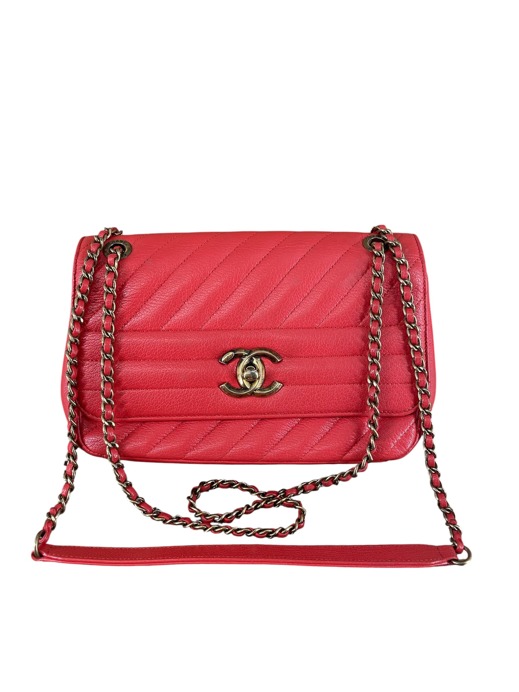CHANEL/Bag/Leather/ORN/22105813 GLD HRDWRE DIAG LINES view 1
